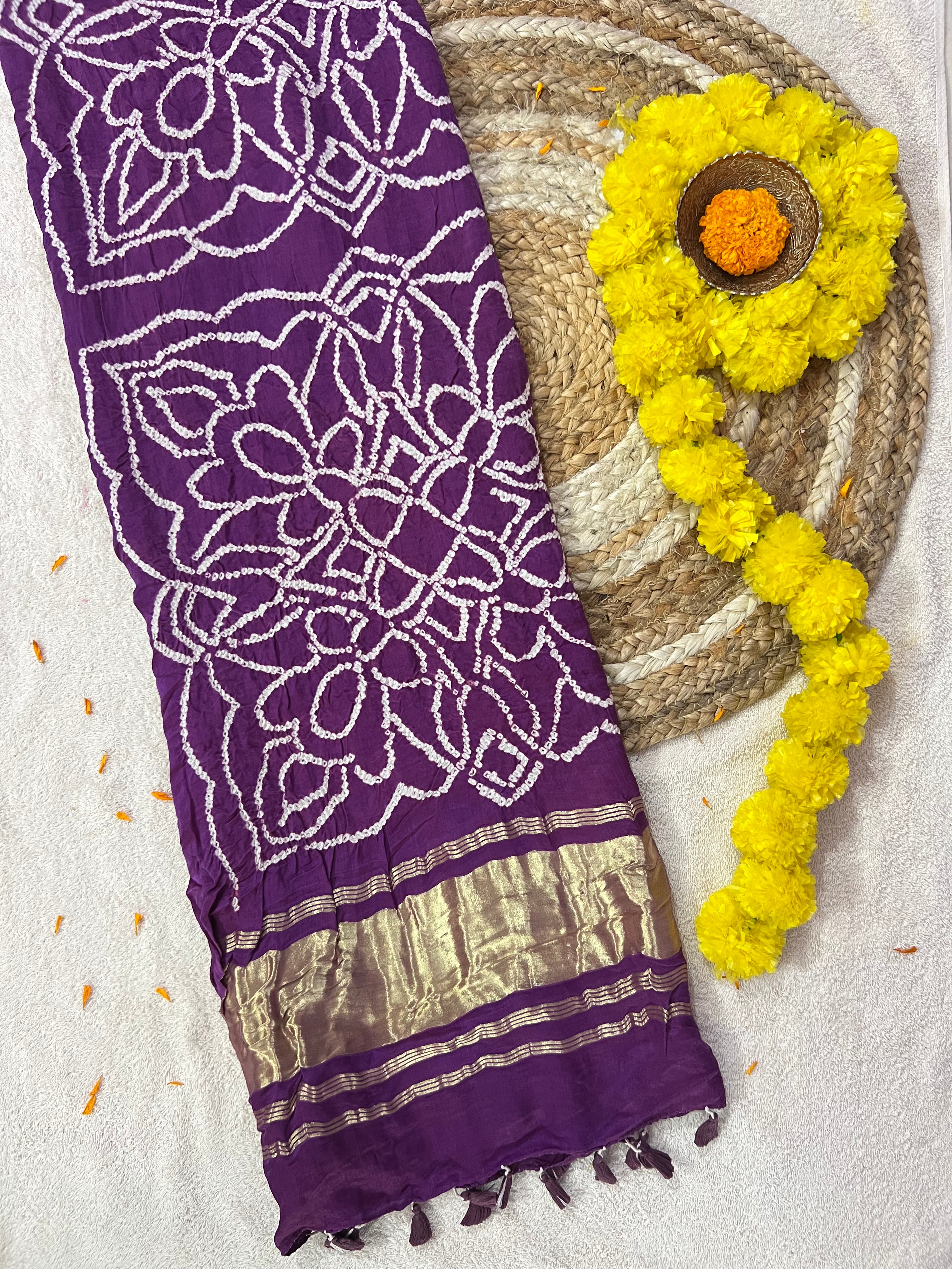 Gaji Silk Bandhej Dupatta