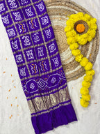 Gaji Silk Checks Bandhej Dupatta