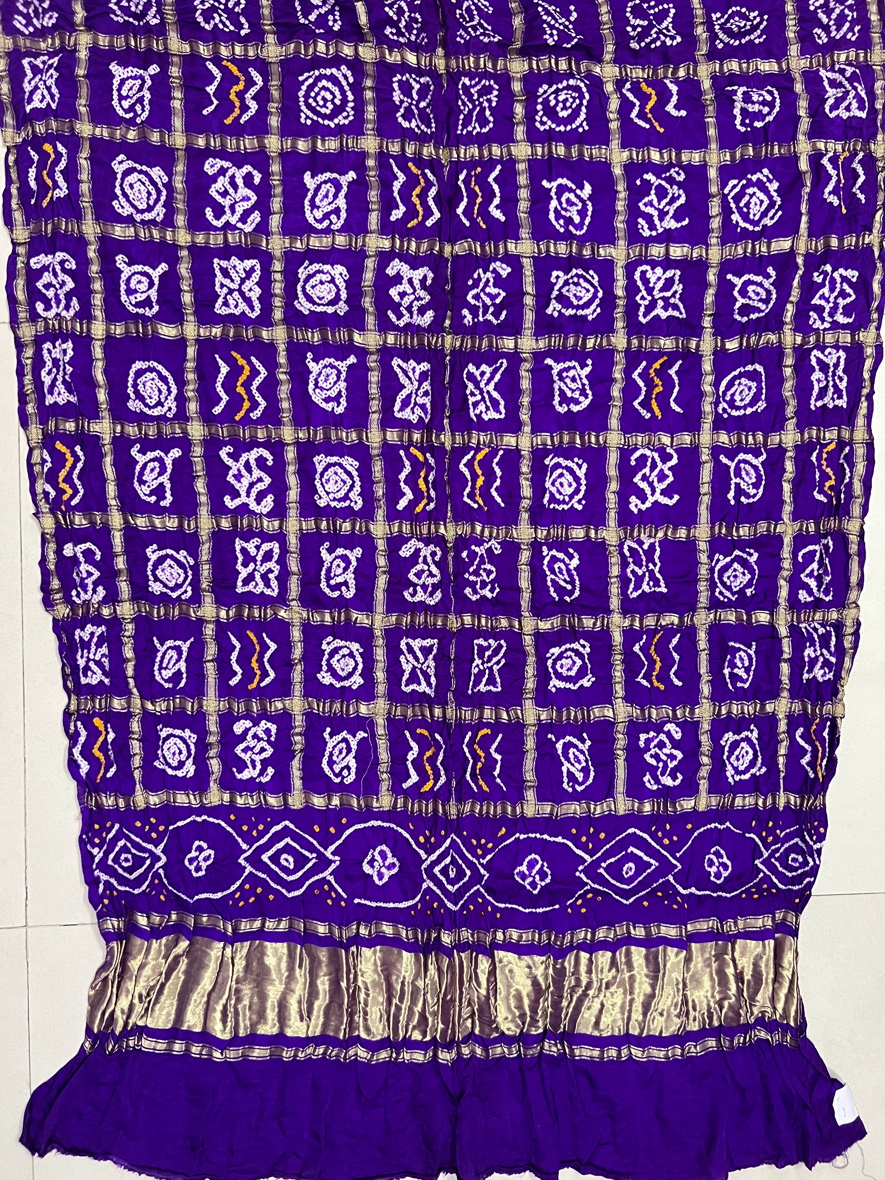 Gaji Silk Checks Bandhej Dupatta
