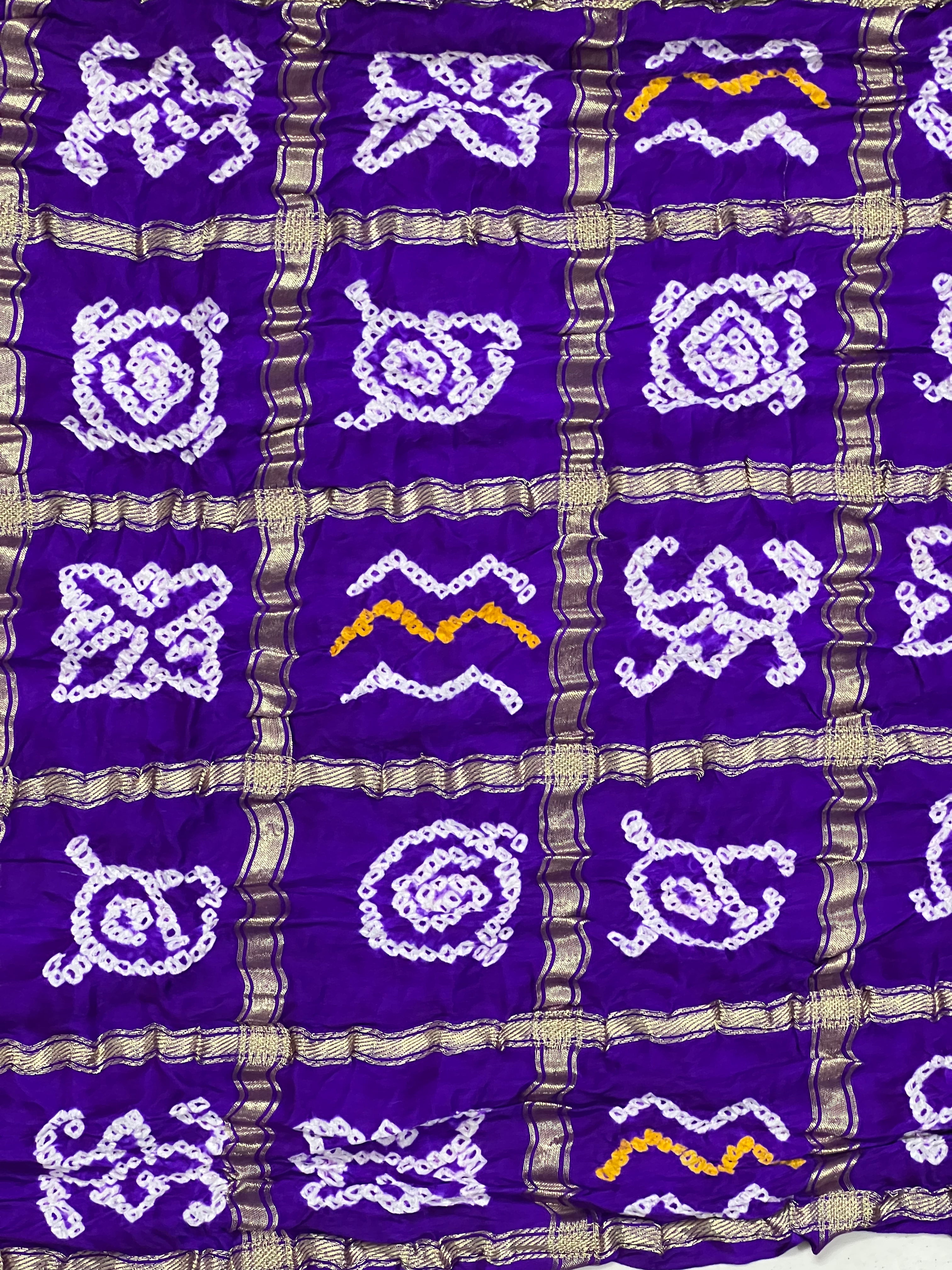 Gaji Silk Checks Bandhej Dupatta