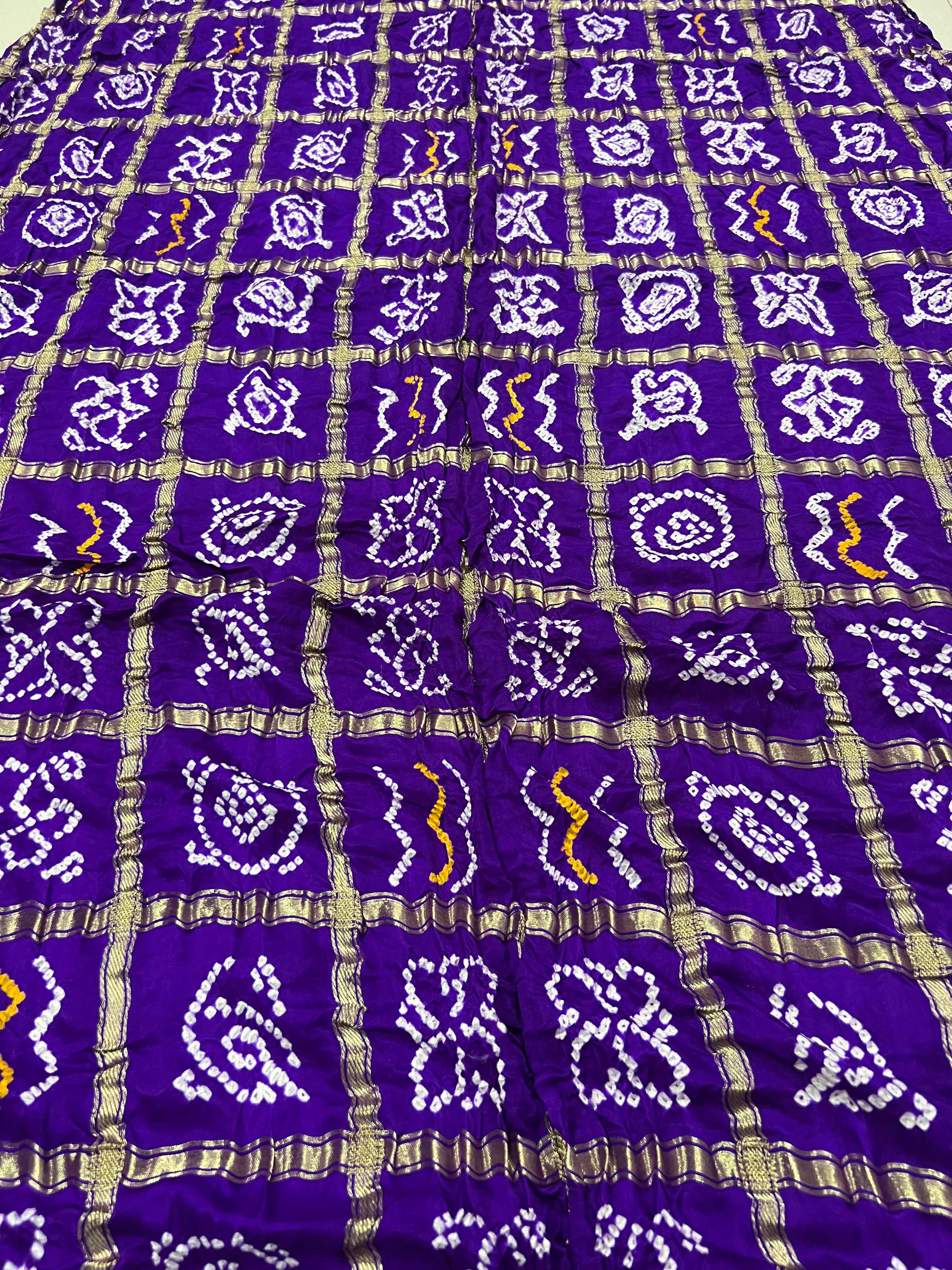 Gaji Silk Checks Bandhej Dupatta