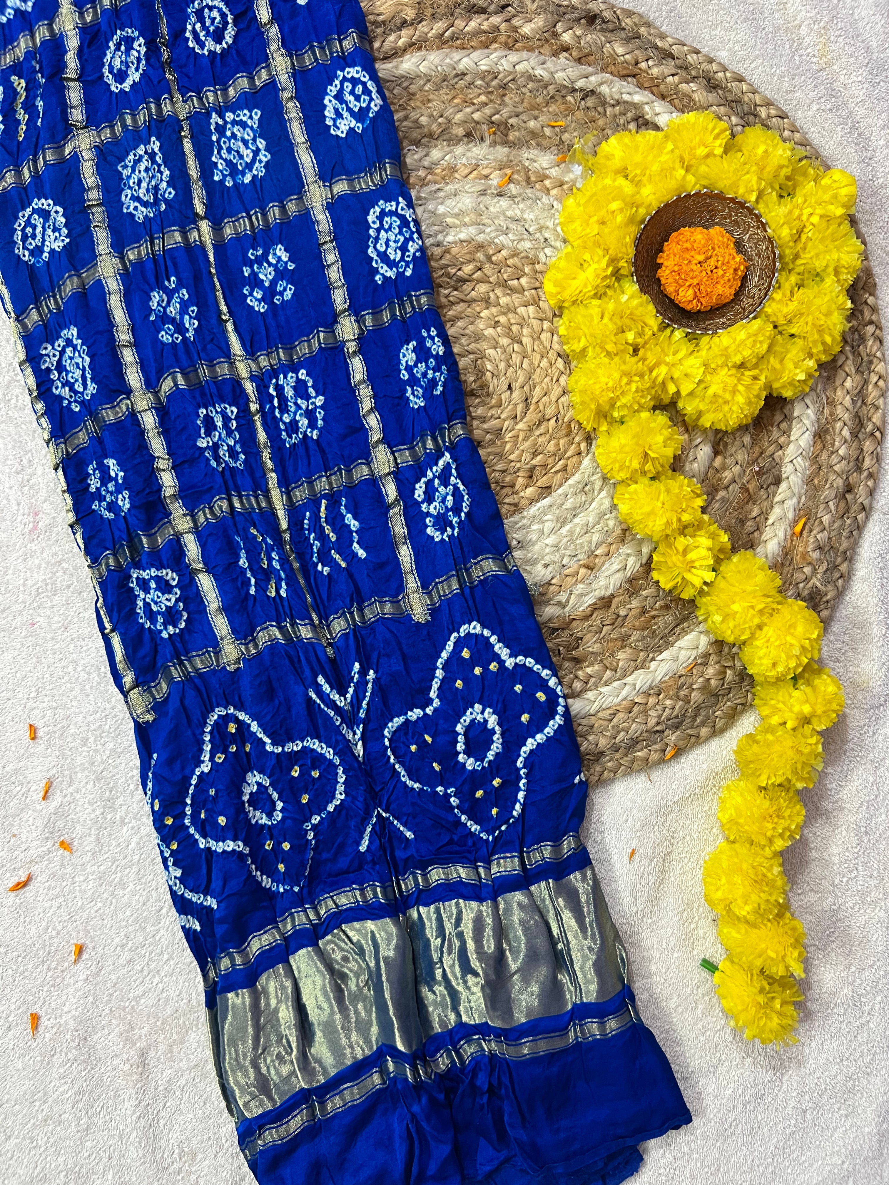 Gaji Silk Checks Bandhej Dupatta Main image