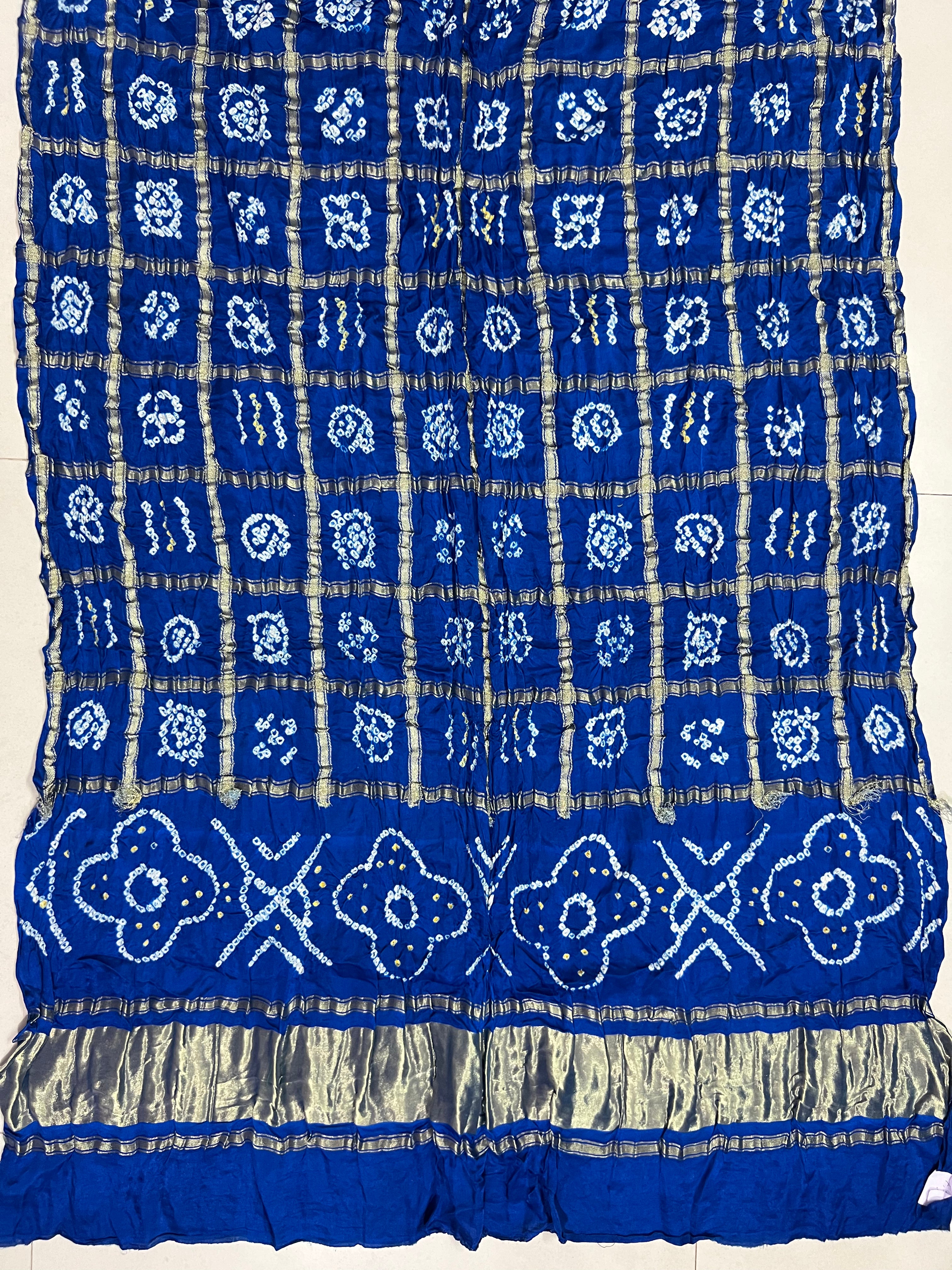 Gaji Silk Checks Bandhej Dupatta