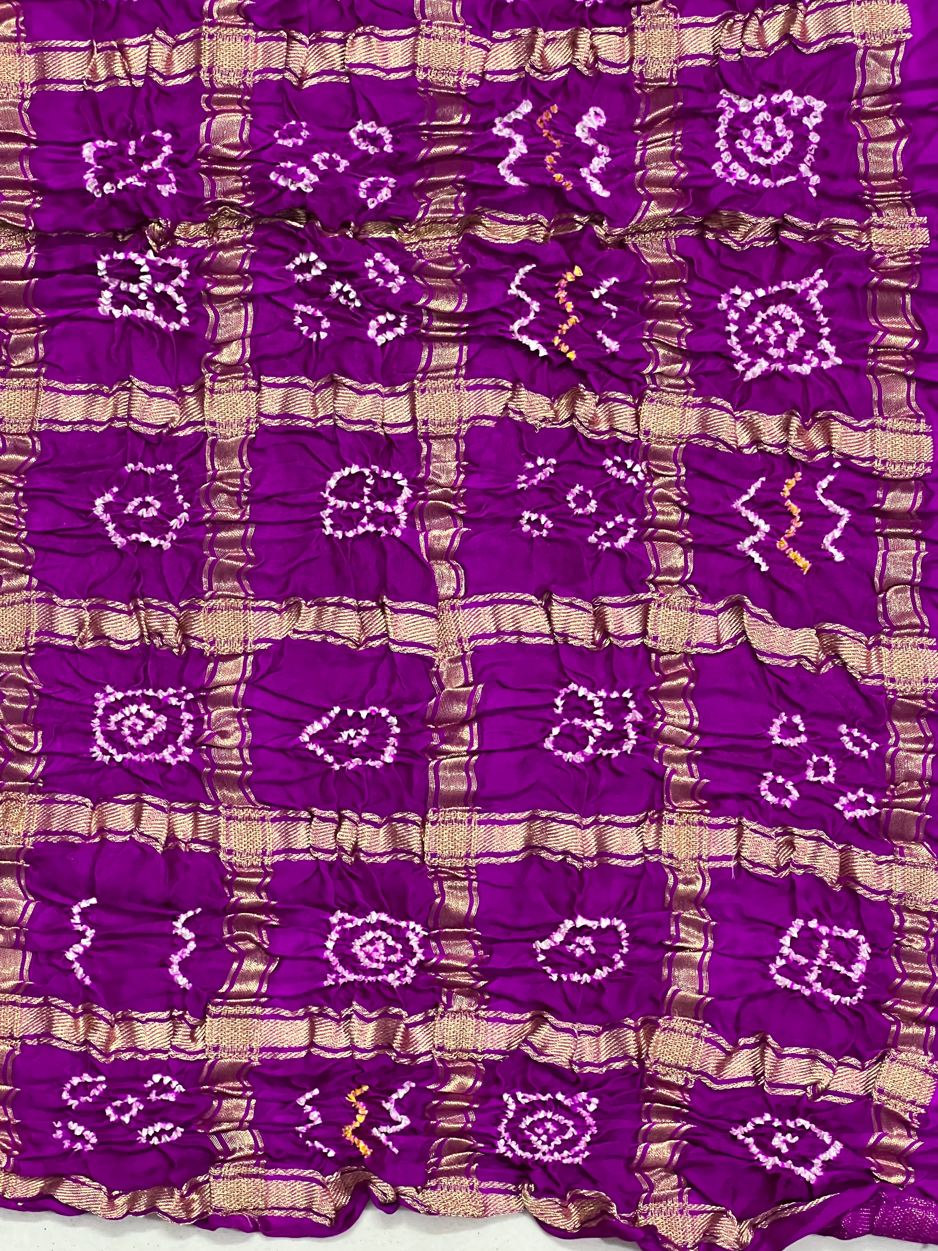 Gaji Silk Checks Bandhej Dupatta