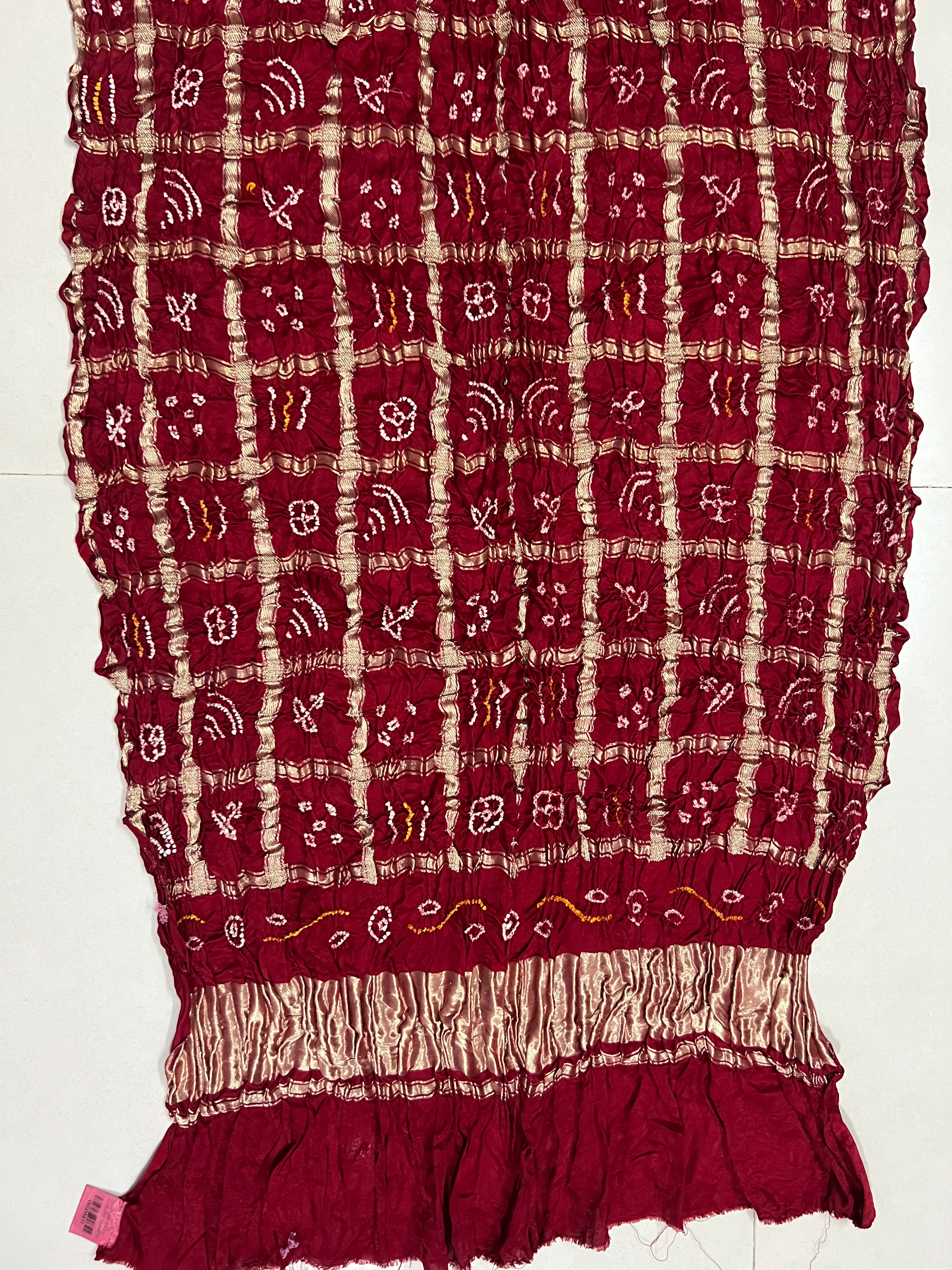 Gaji Silk Checks Bandhej Dupatta Secondary image