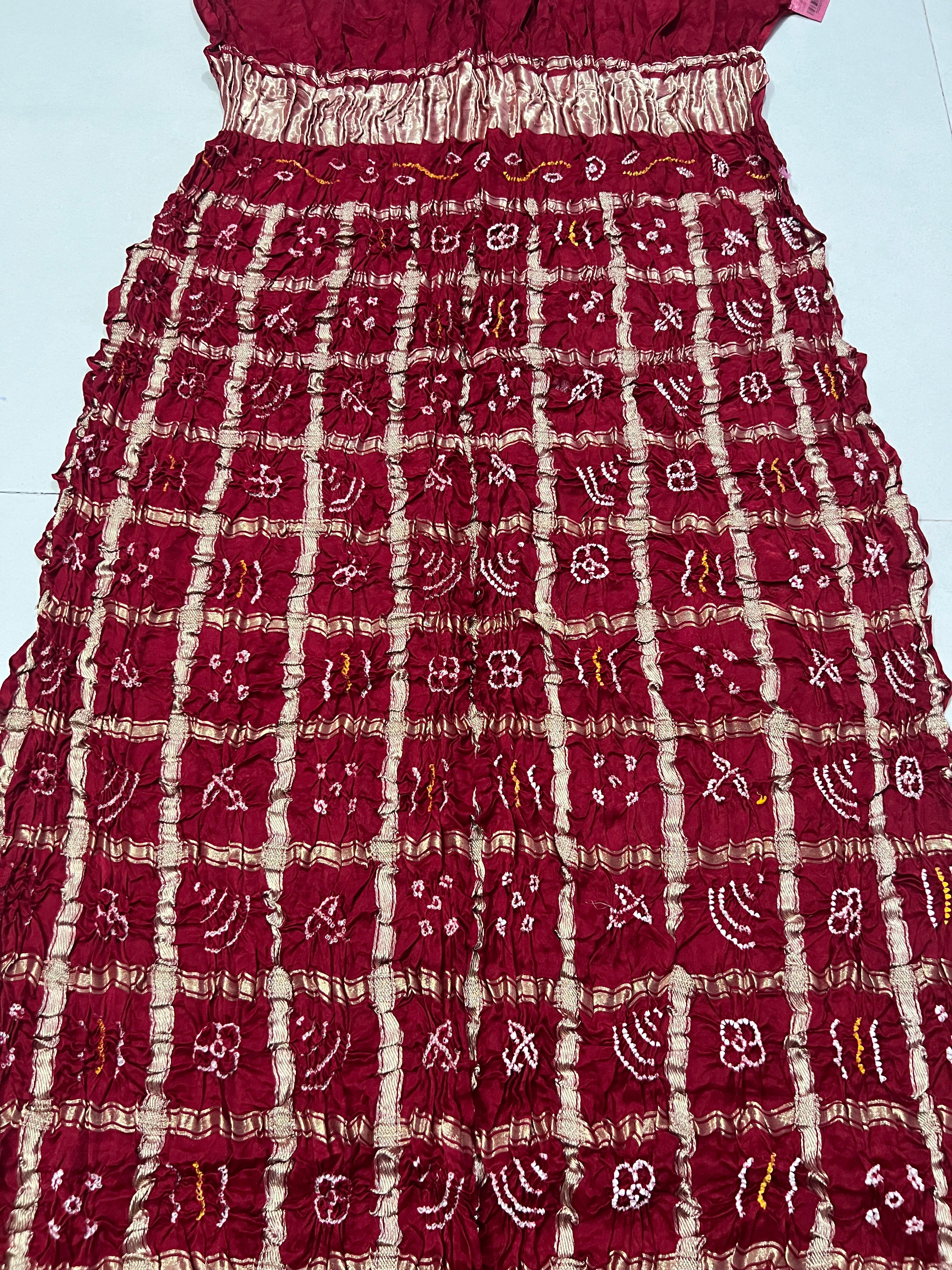 Gaji Silk Checks Bandhej Dupatta