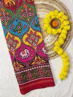 Twill Weaving Handwoven Patola Silk Saree