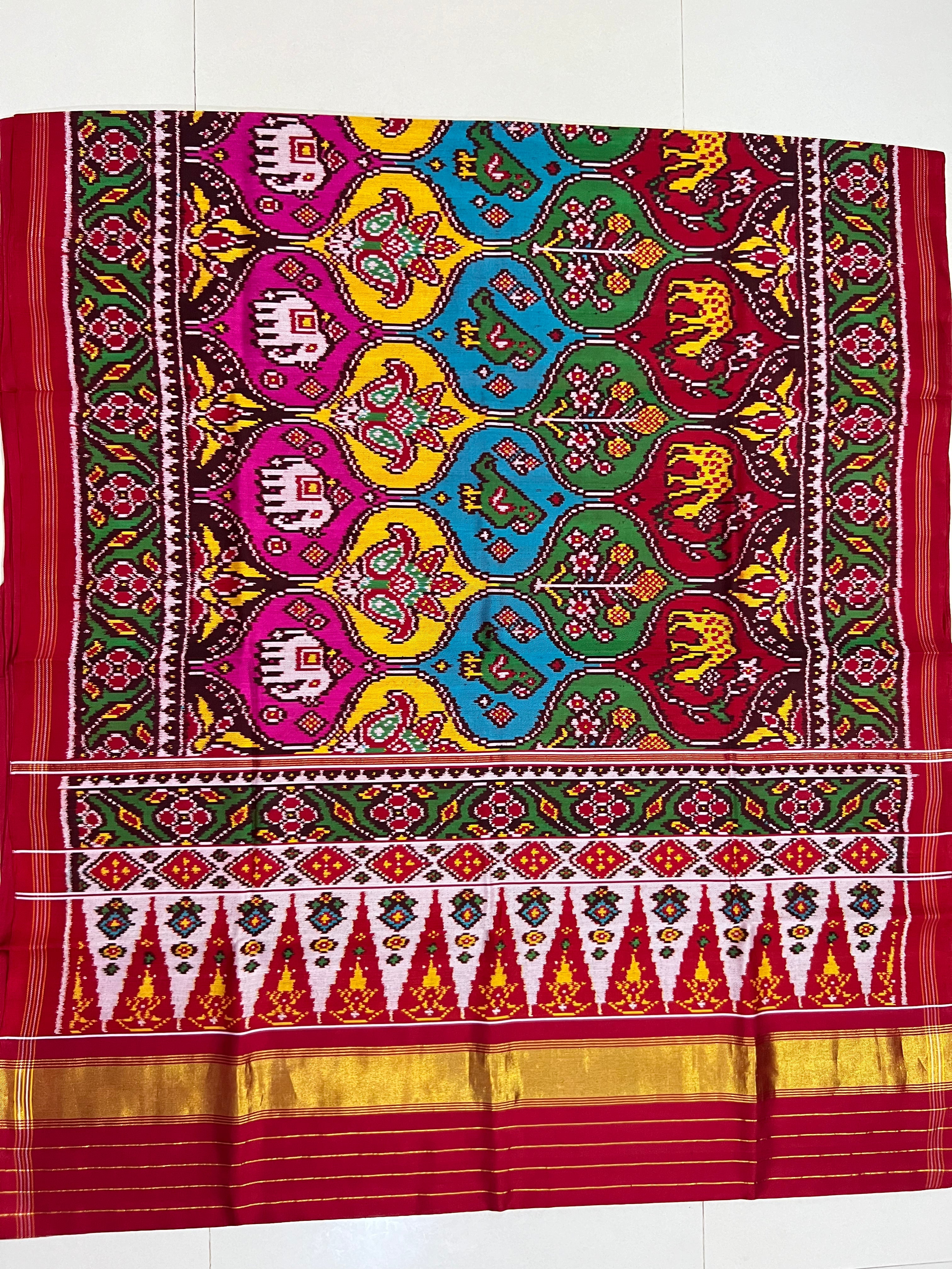 Twill Weaving Handwoven Patola Silk Saree