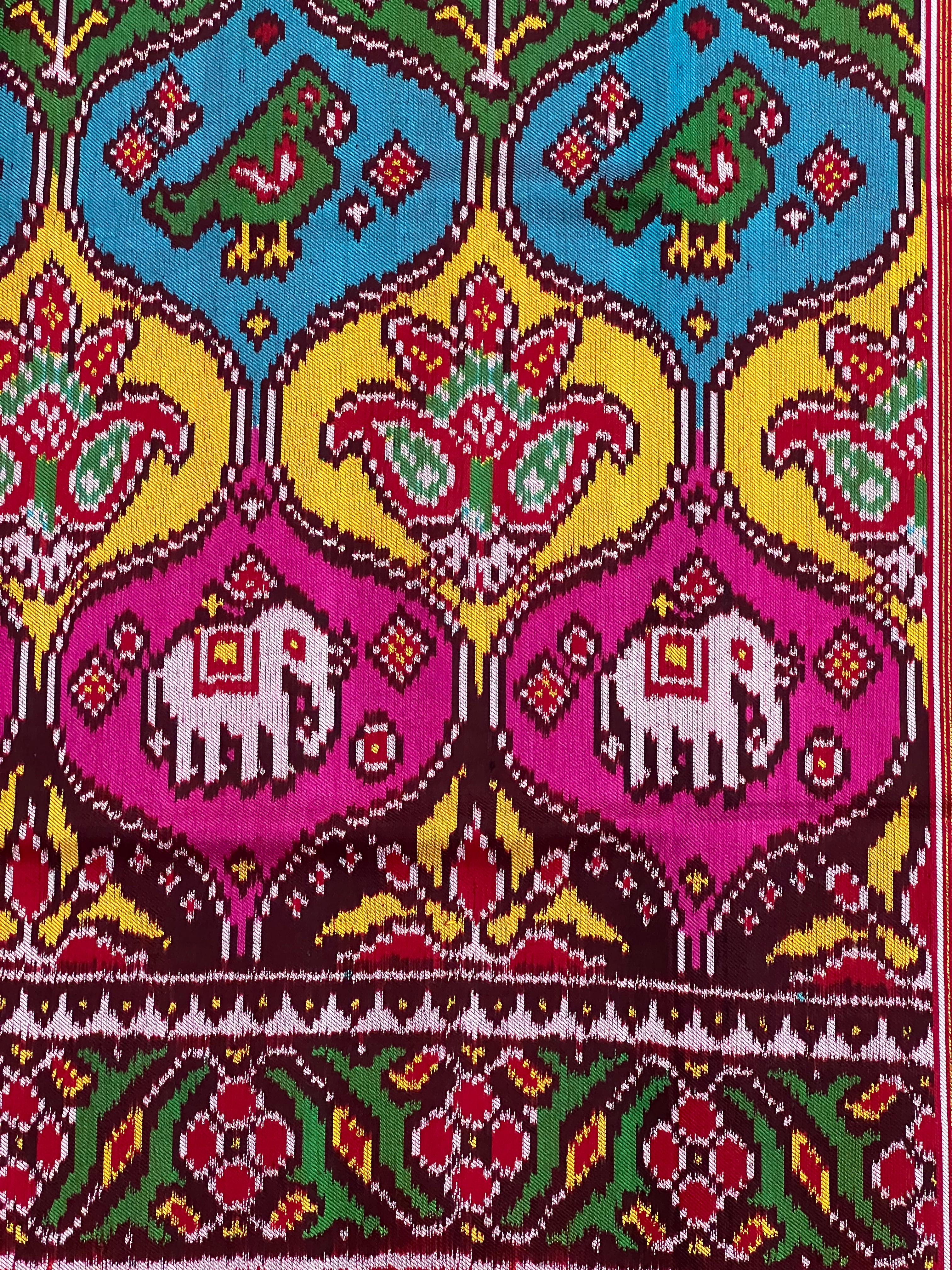 Twill Weaving Handwoven Patola Silk Saree