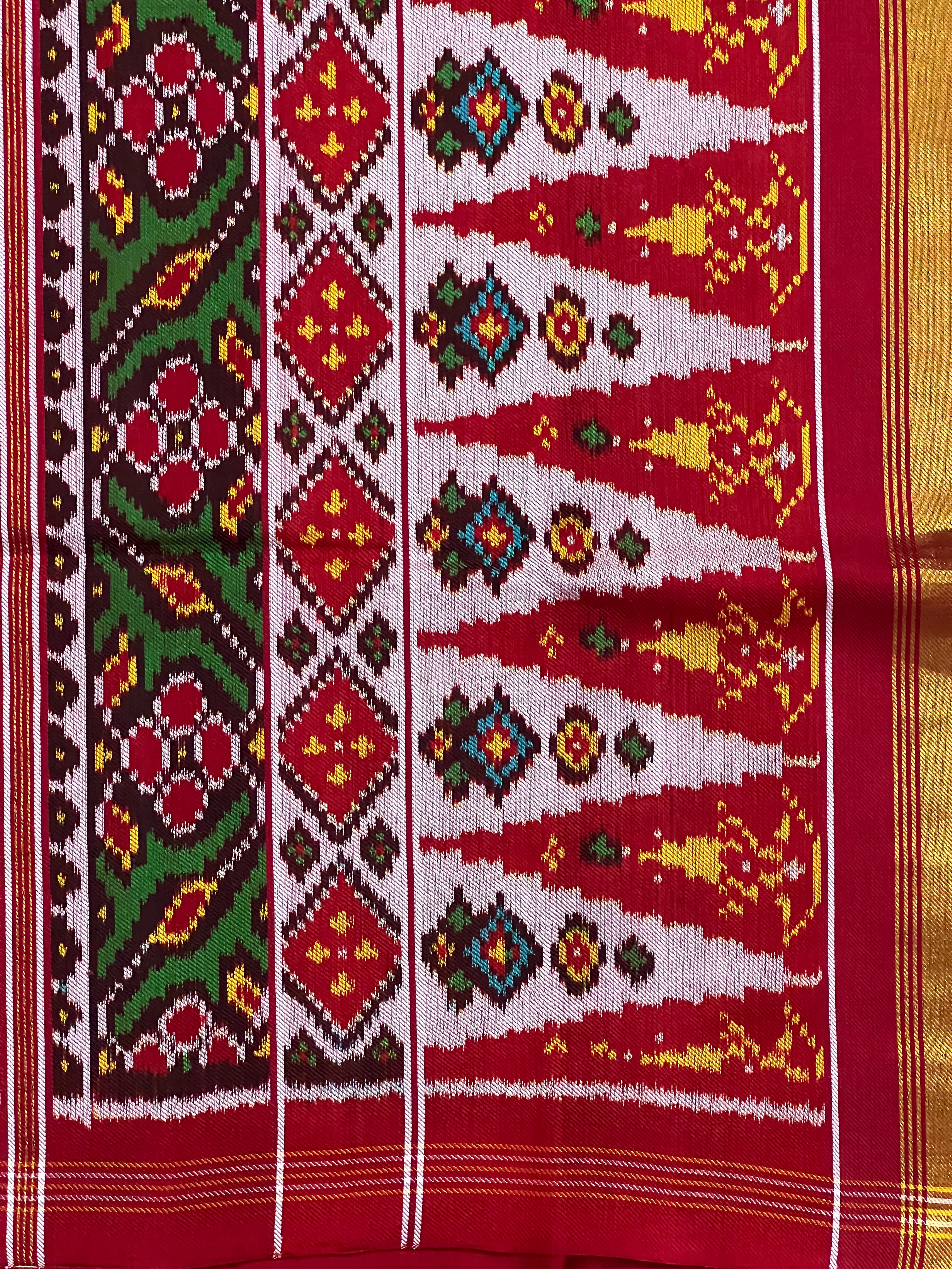 Twill Weaving Handwoven Patola Silk Saree