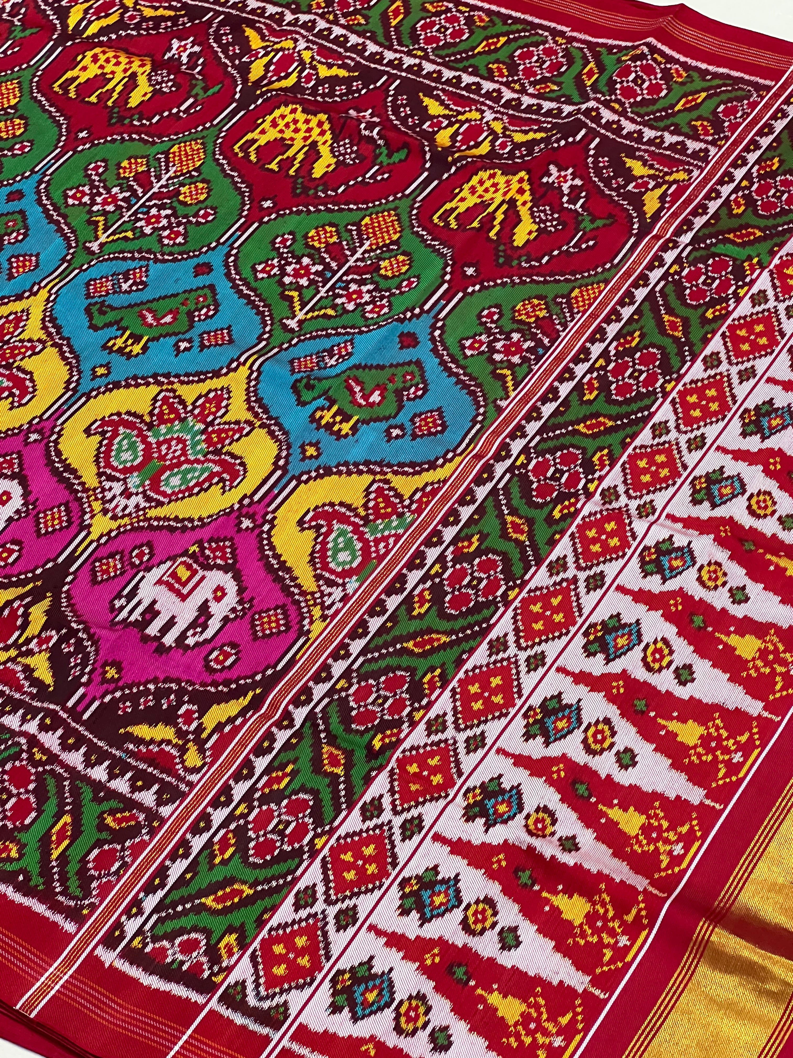 Twill Weaving Handwoven Patola Silk Saree