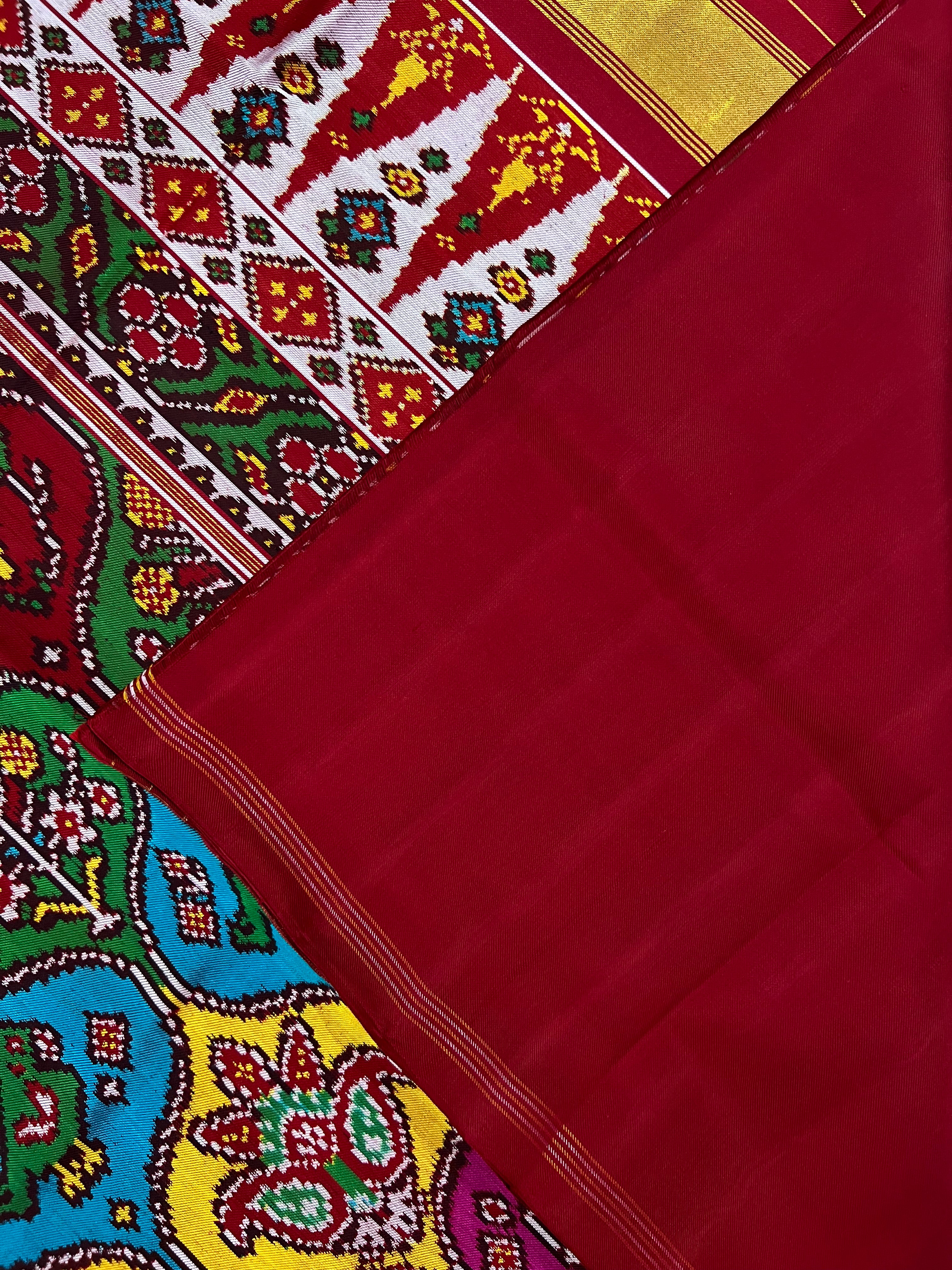 Twill Weaving Handwoven Patola Silk Saree