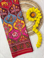 Twill Weaving Handwoven Patola Silk Saree