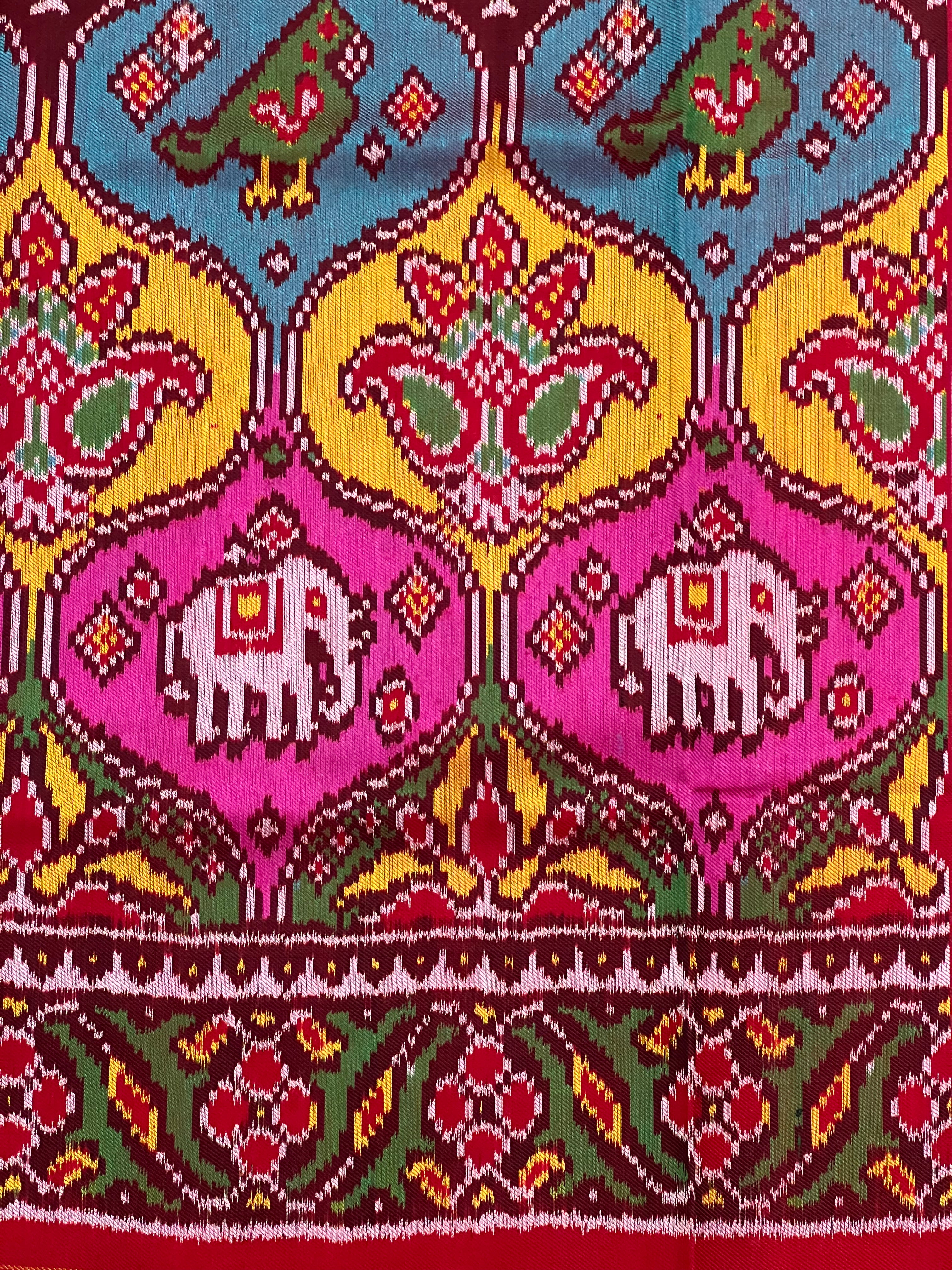 Twill Weaving Handwoven Patola Silk Saree