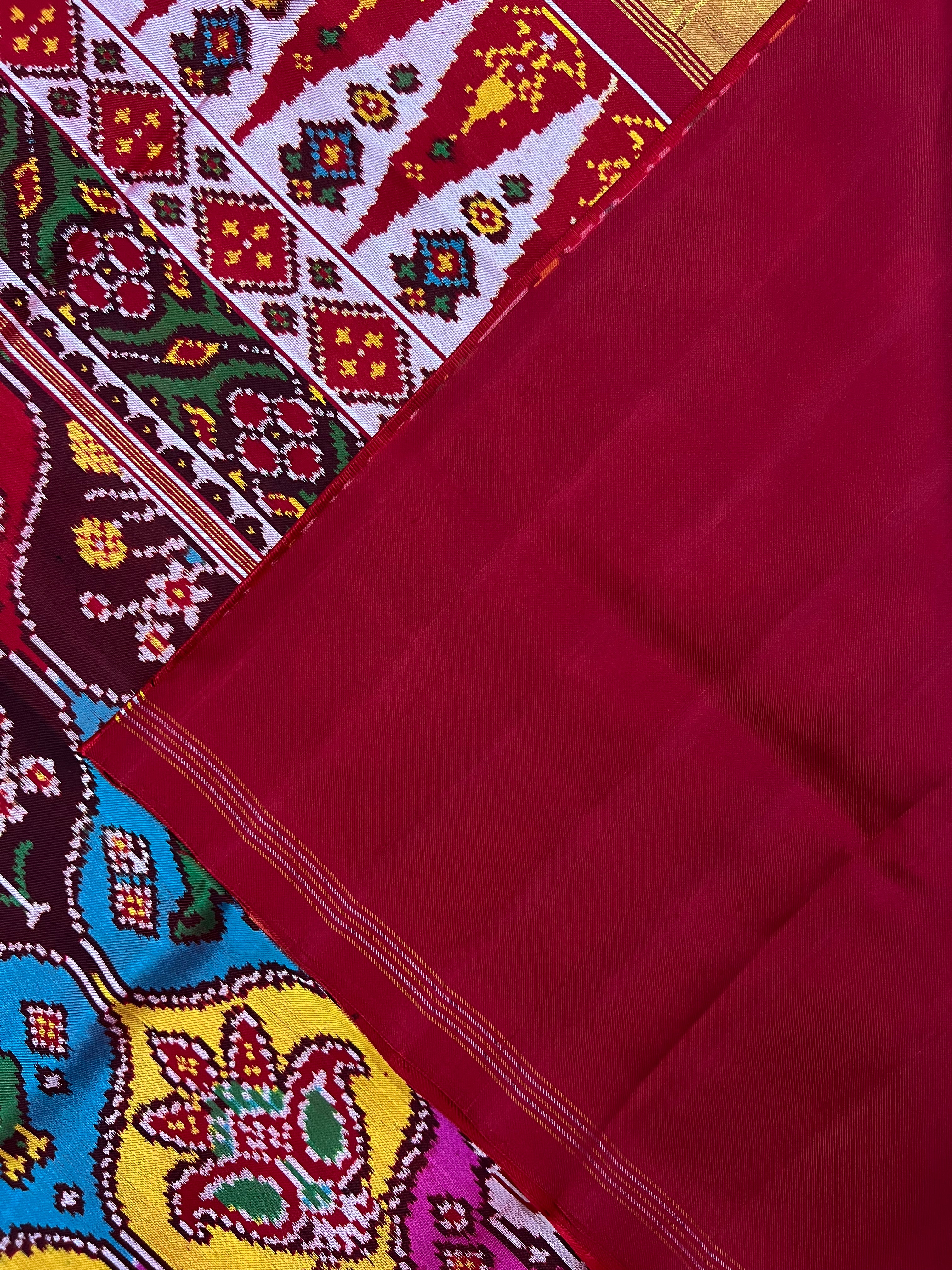 Twill Weaving Handwoven Patola Silk Saree