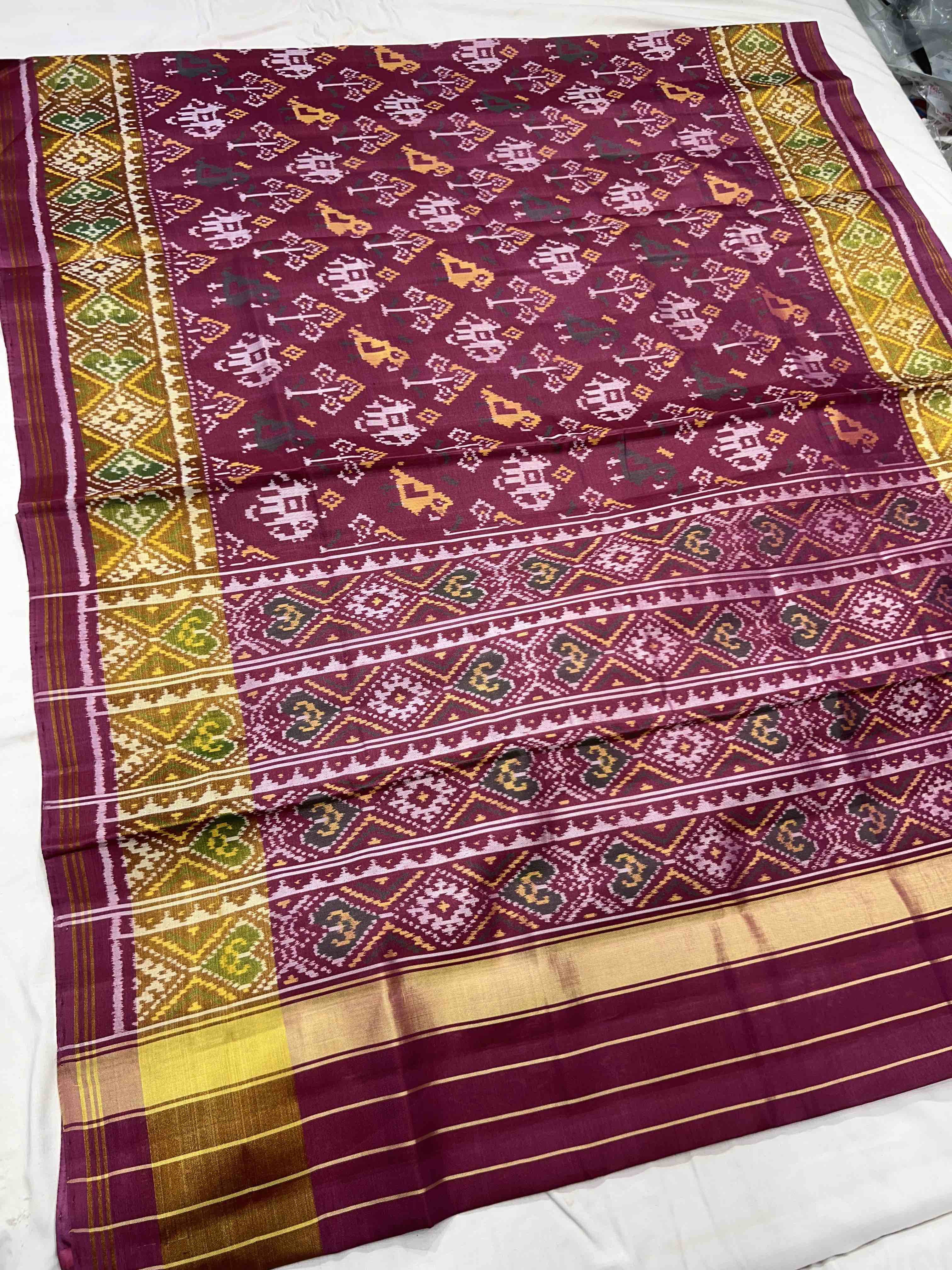 Handwoven Patola Silk Saree Narikunj Figure