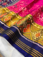 Handwoven Patola Silk Saree Narikunjan pink