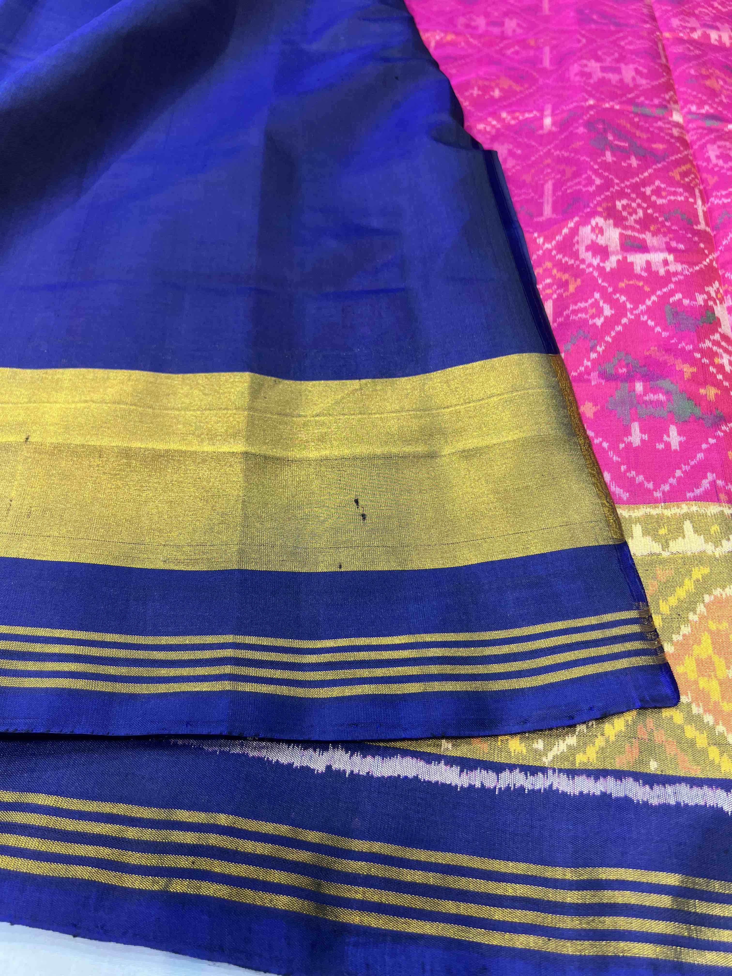Handwoven Patola Silk Saree Narikunjan pink