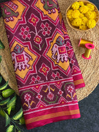Handwoven Patola Silk Saree Star Design