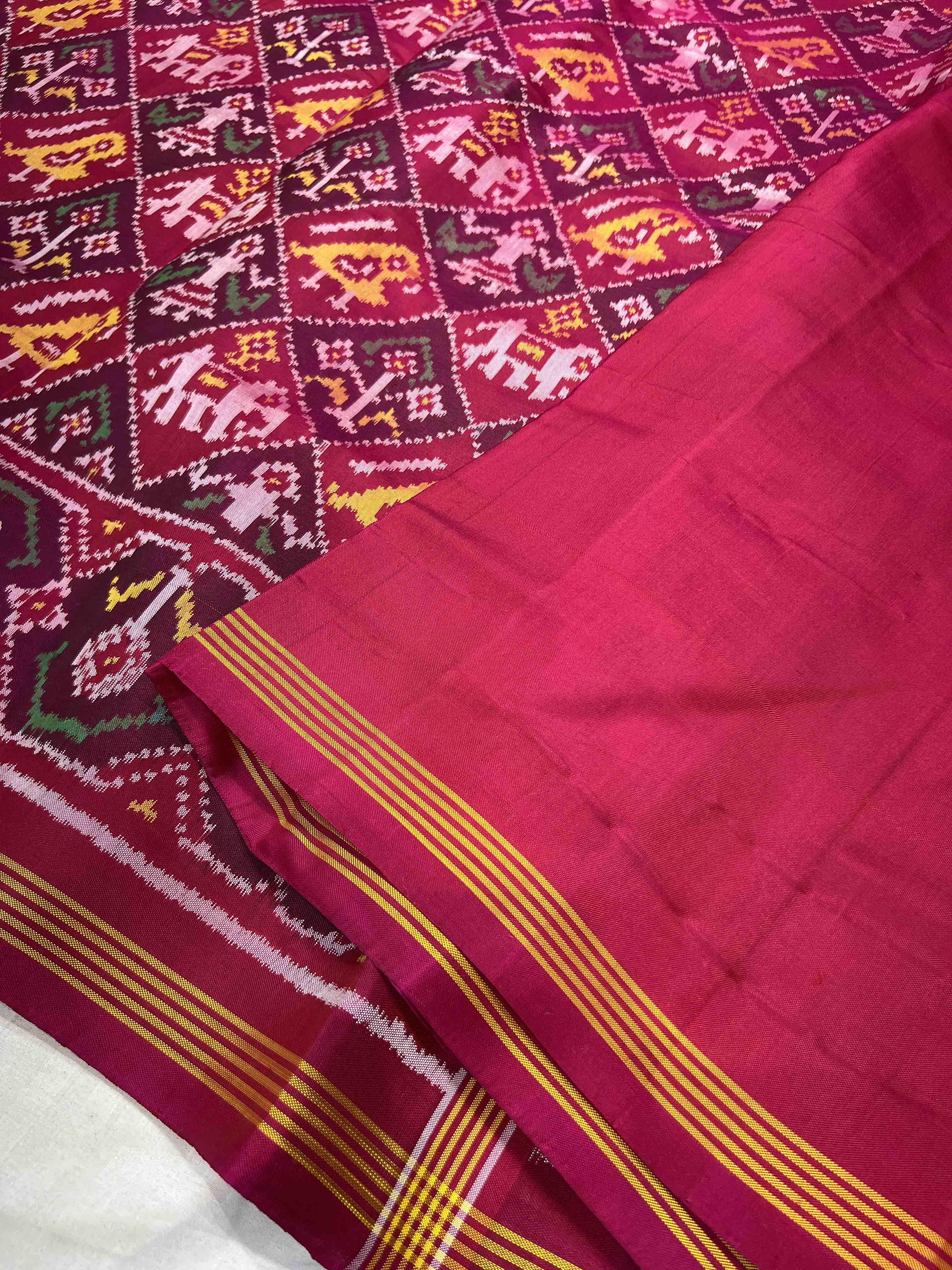 Handwoven Patola Silk Saree Traditional Narikunjan