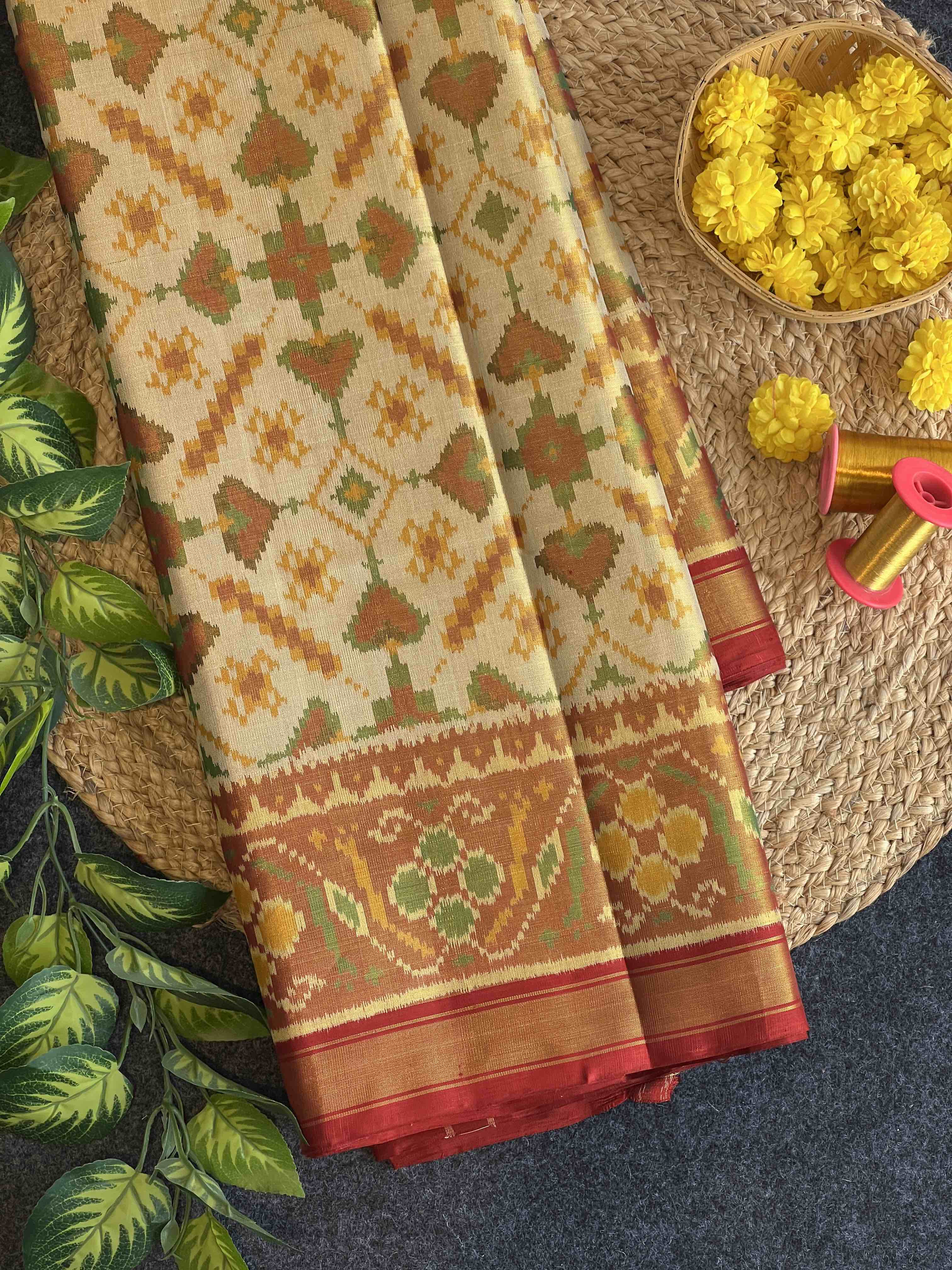 Tissue Double Zari Patola Saree Main image