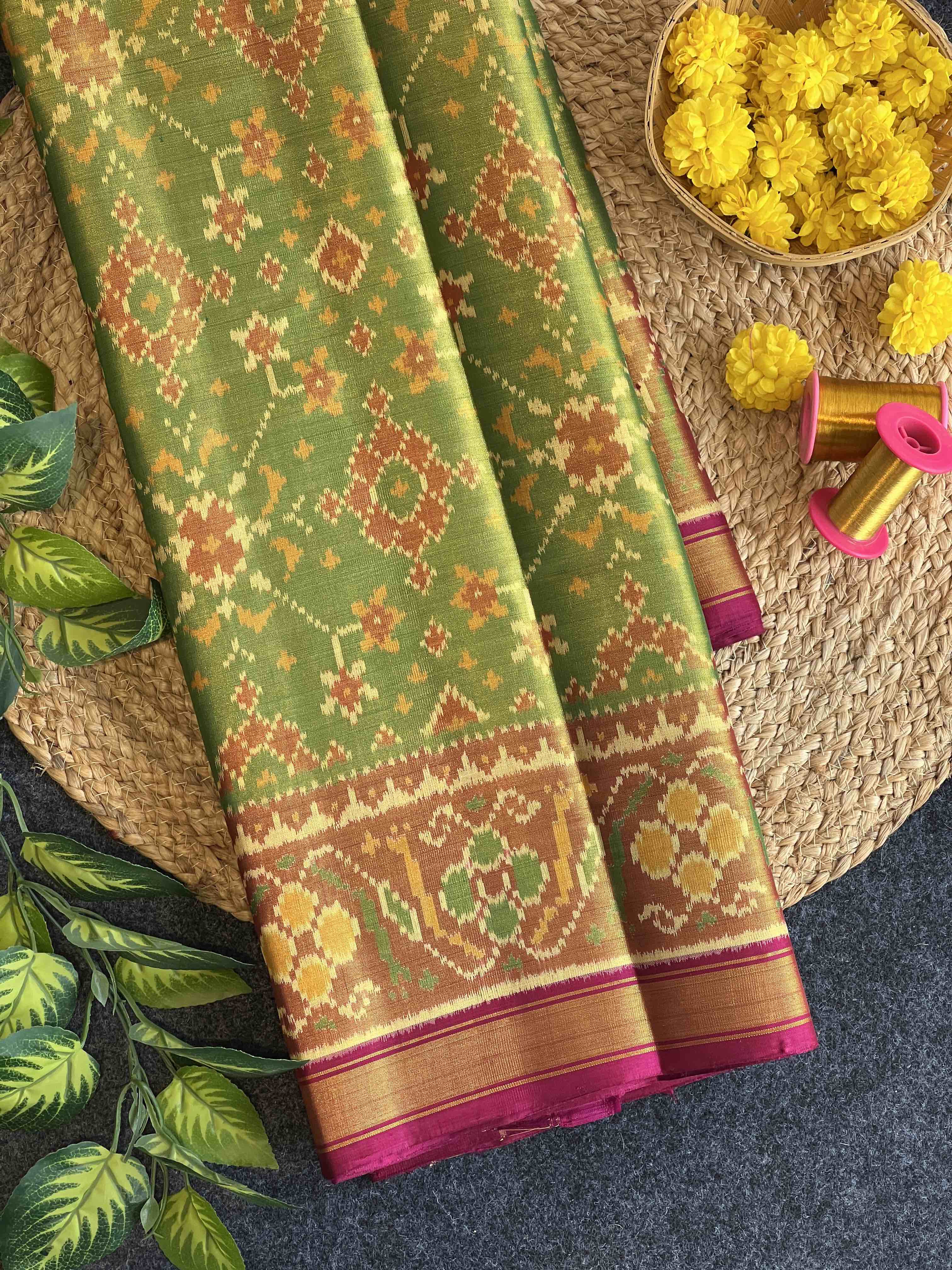 Tissue Double Zari Patola Saree Main image