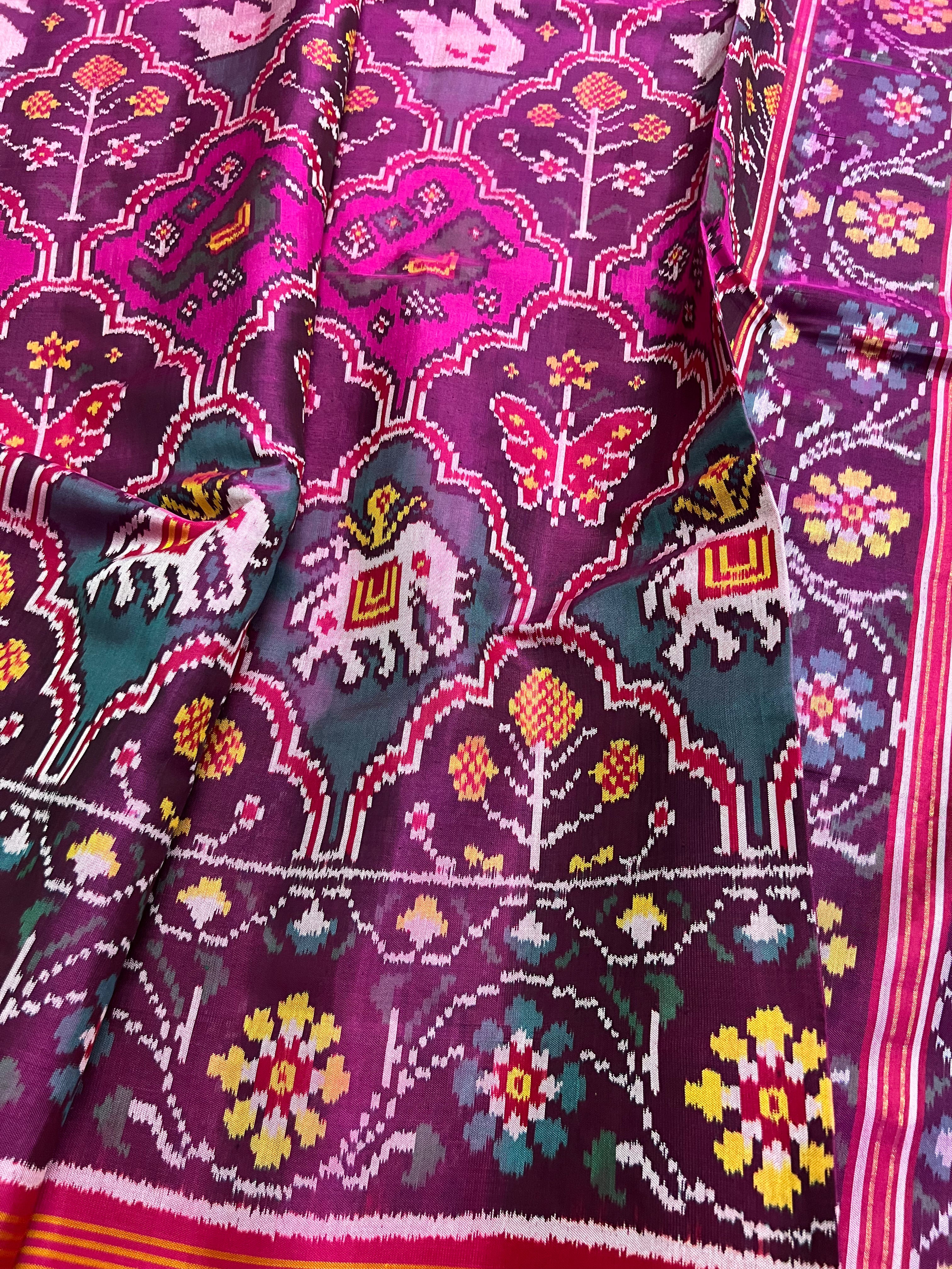 Handwoven Patola Silk Saree Multi Motif Secondary image