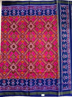 Handwoven Patola Silk Saree Manekchowk Pink And Blue