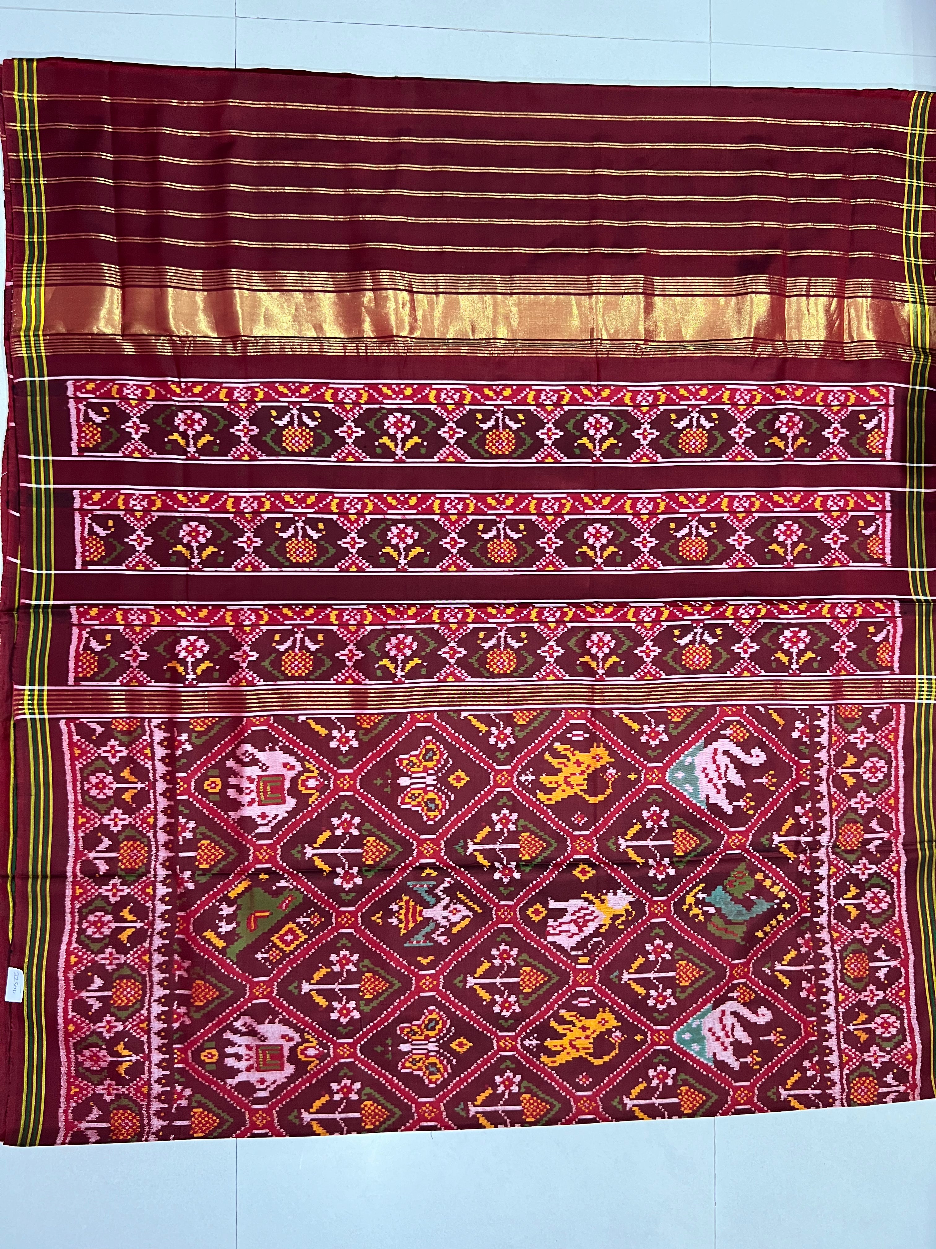 Handwoven Patola Silk Saree Adtala Design
