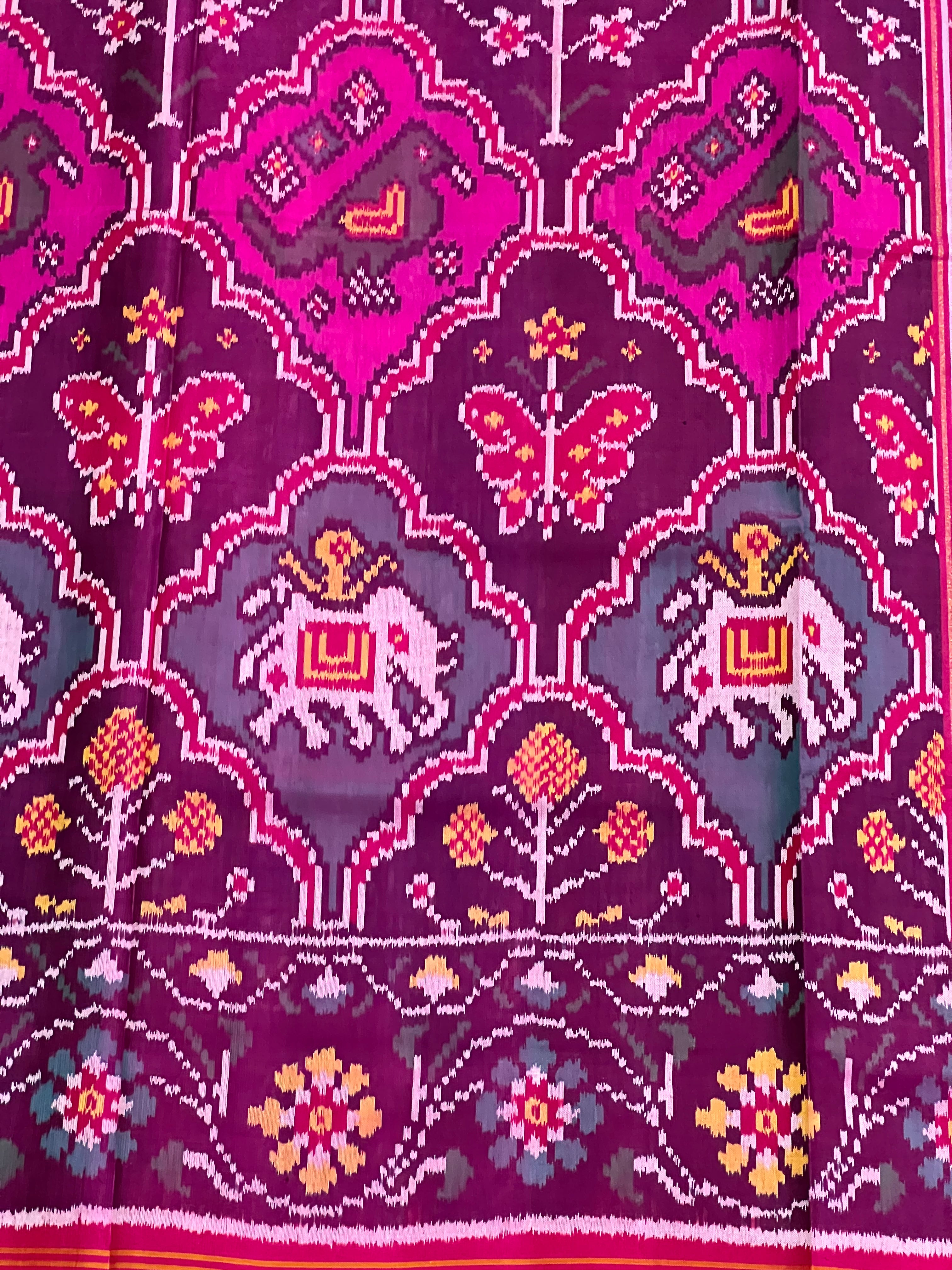 Handwoven Patola Silk Saree Multi Motif