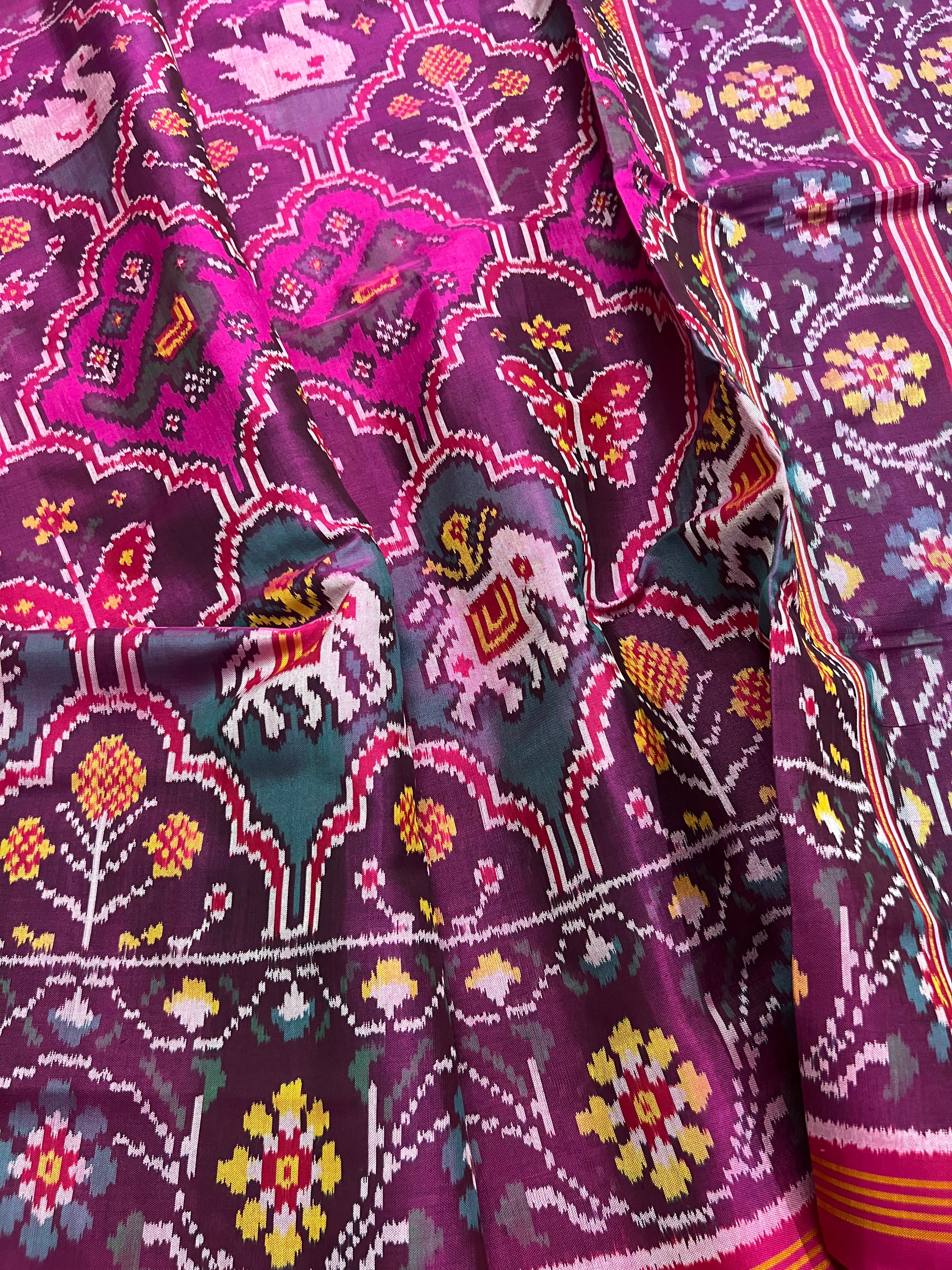 Handwoven Patola Silk Saree Multi Motif