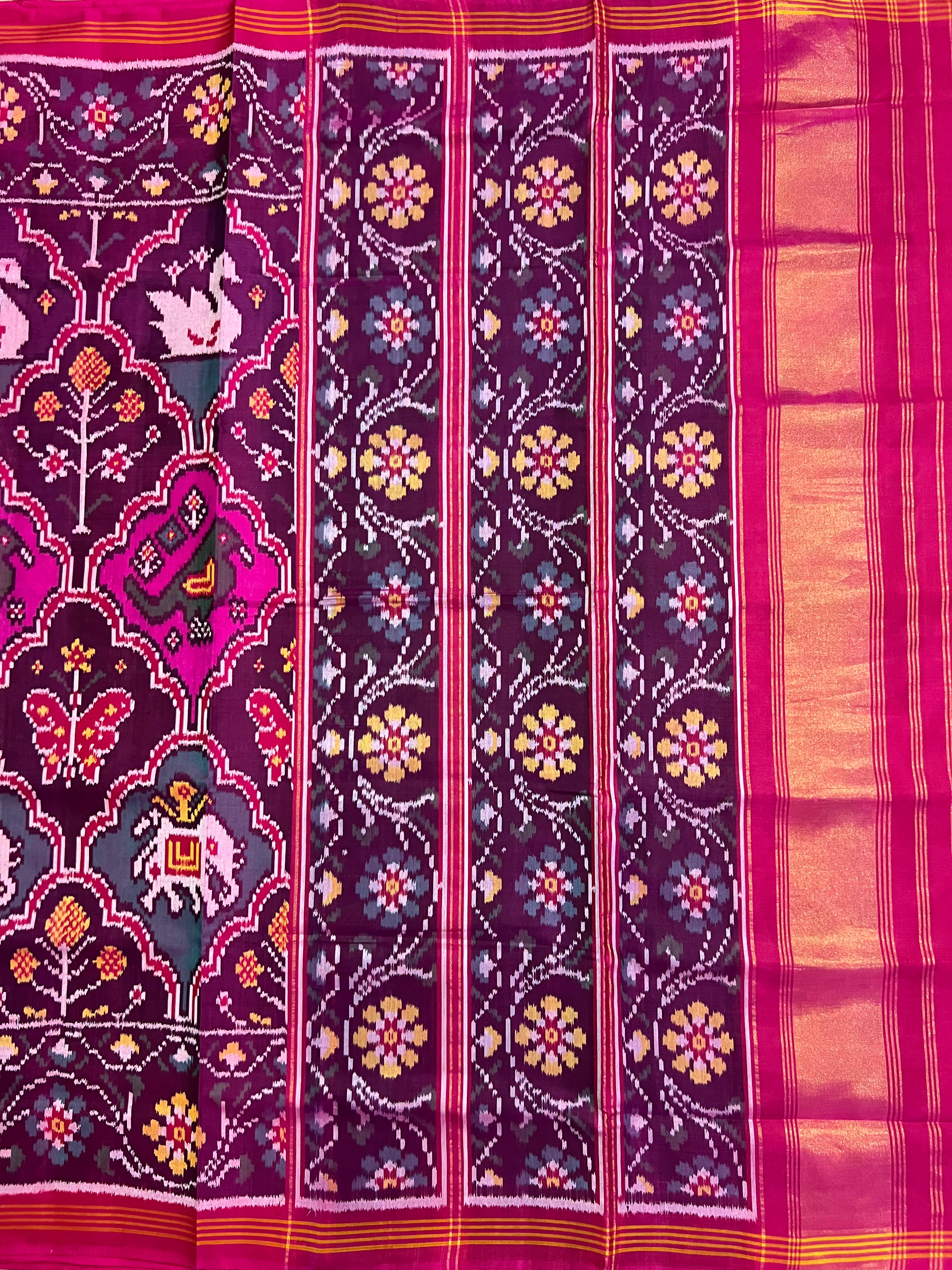 Handwoven Patola Silk Saree Multi Motif