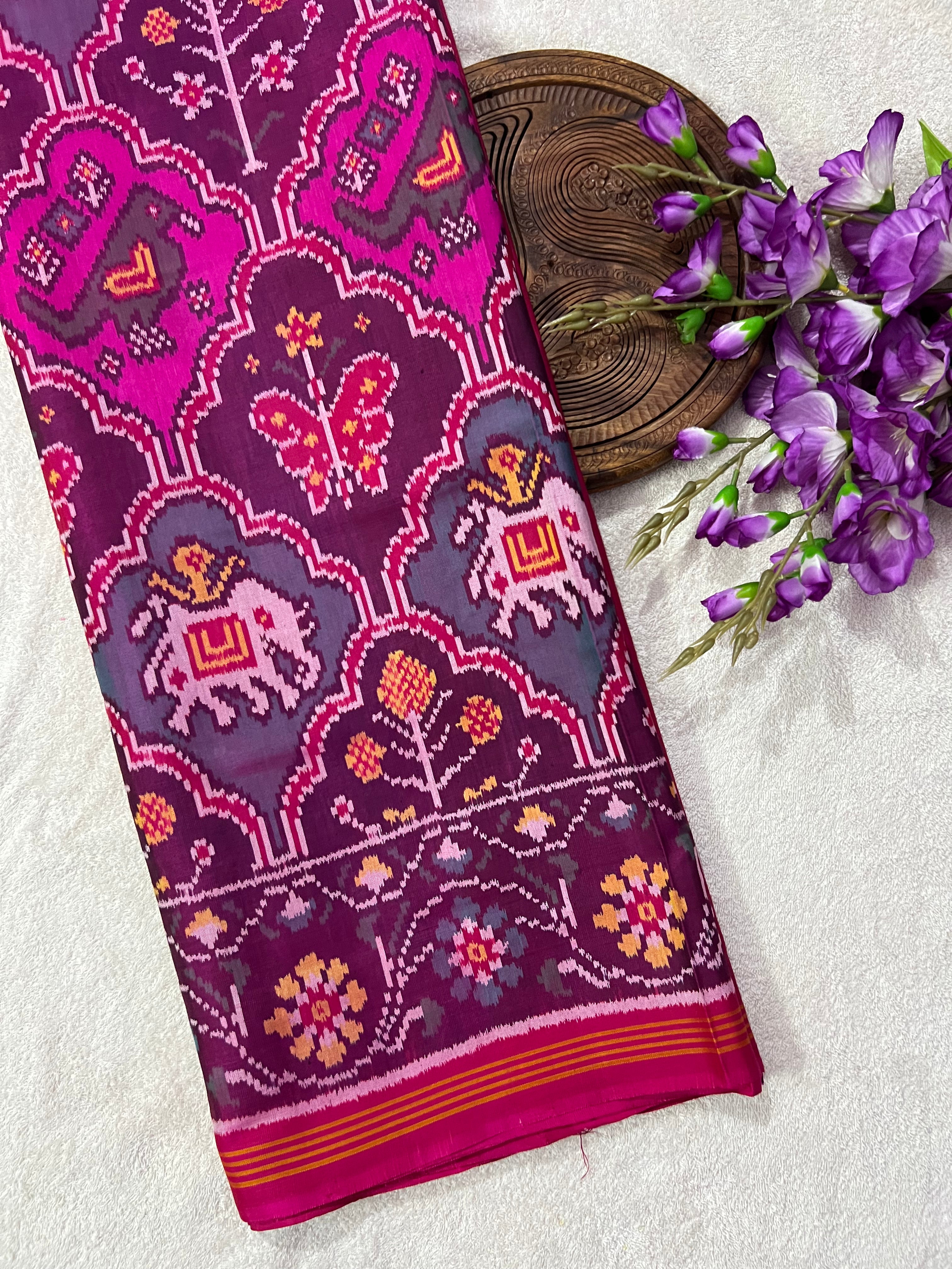 Handwoven Patola Silk Saree Multi Motif