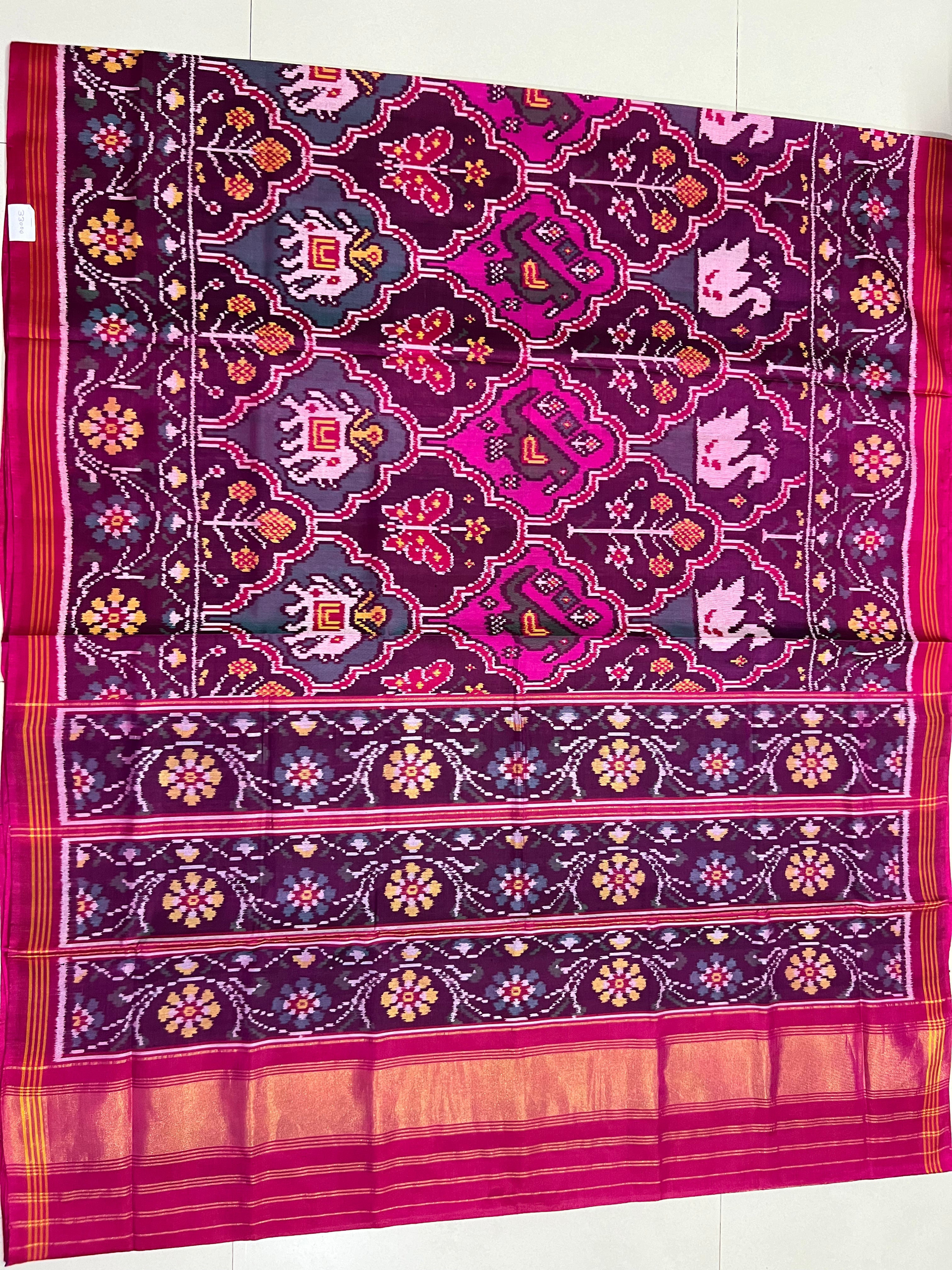 Handwoven Patola Silk Saree Multi Motif