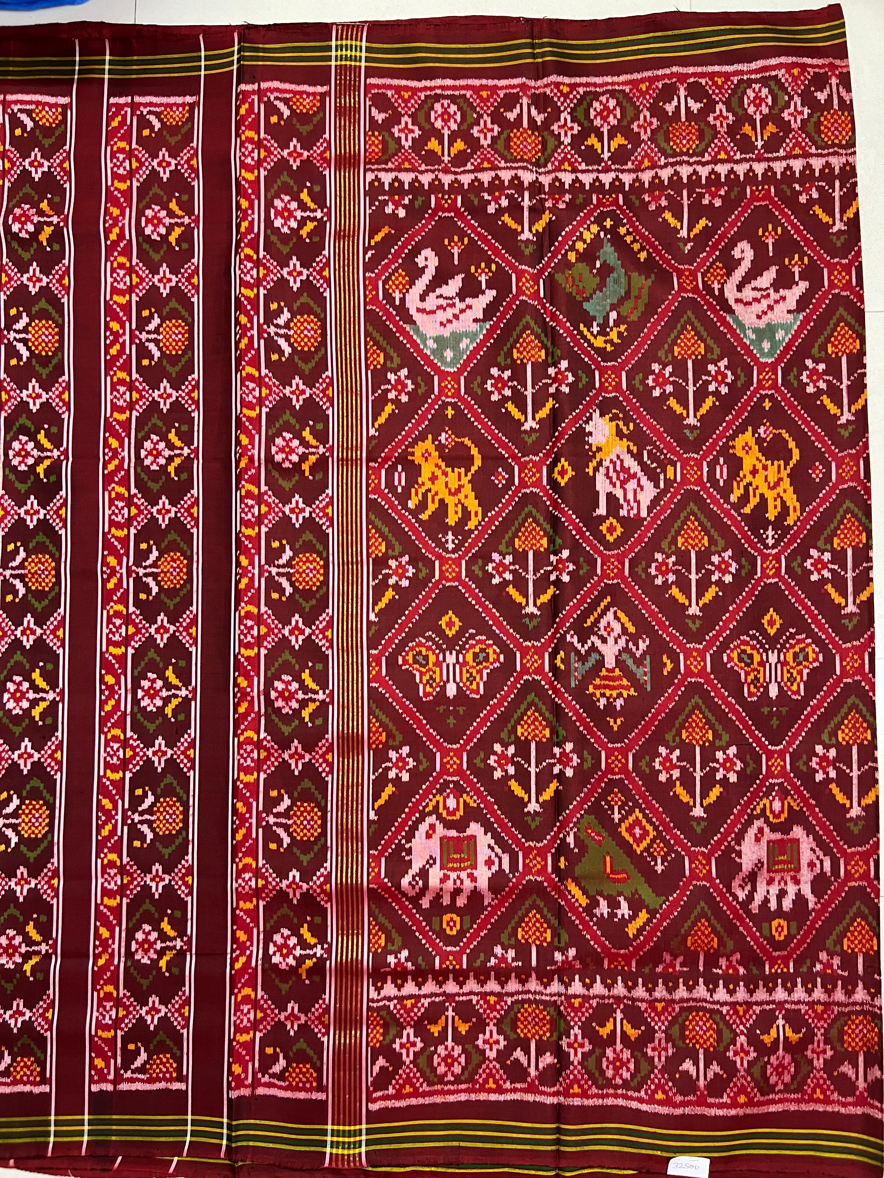 Handwoven Patola Silk Saree Adtala Design