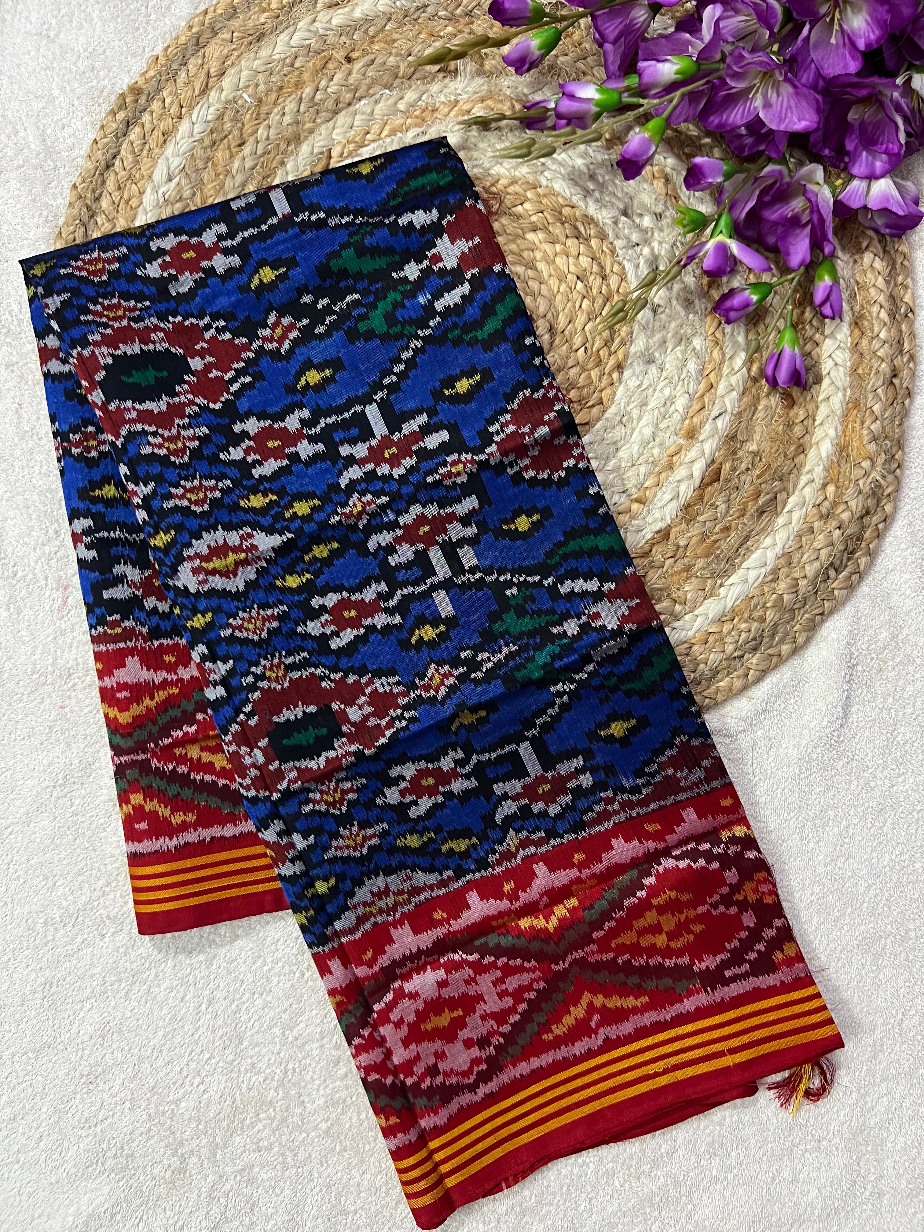 Blue Navratna Design Handwoven Patola Dupatta Main image