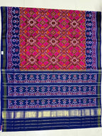 Handwoven Patola Silk Saree Manekchowk Pink And Blue