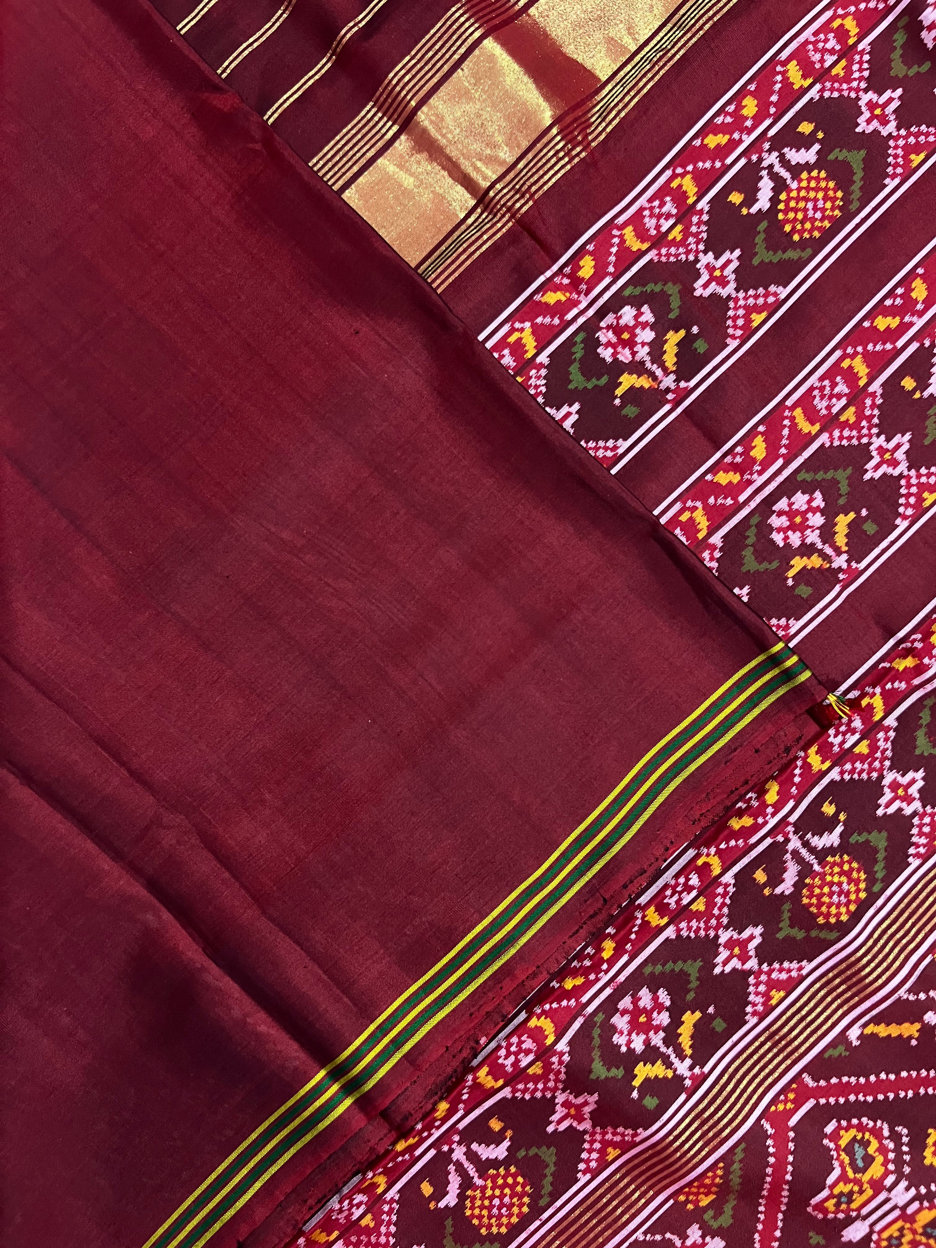 Handwoven Patola Silk Saree Adtala Design