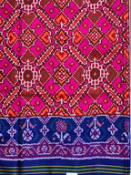 Handwoven Patola Silk Saree Manekchowk Pink And Blue