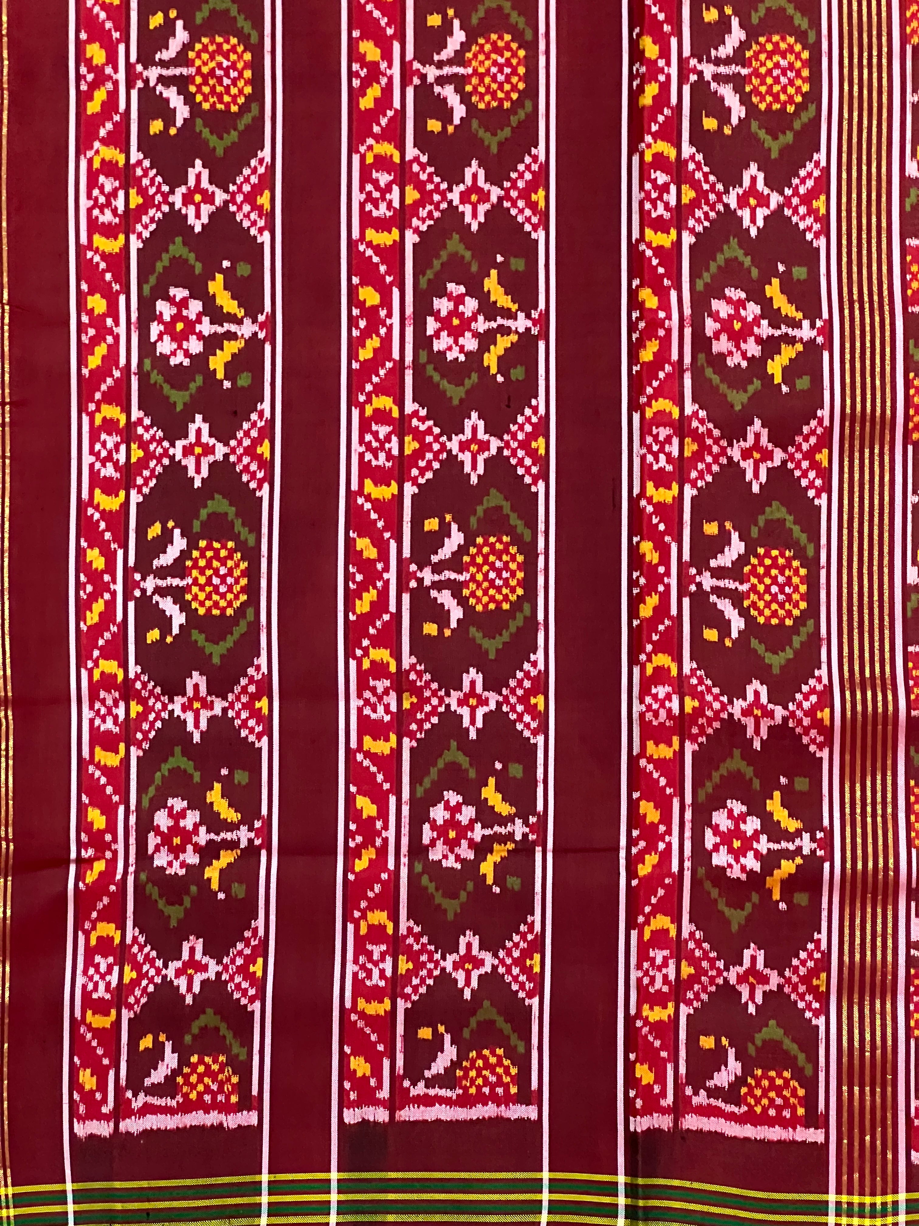 Handwoven Patola Silk Saree Adtala Design