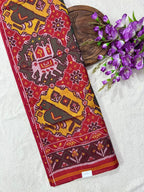 Handwoven Patola Silk Saree Elephant & Perrot Designer